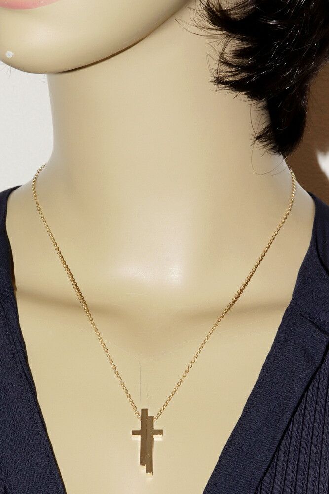 Gucci Gucci Gucci Au750 Cross Pendant Necklace Precious Metal Necklace DUTY FREE for USA Size ONE SIZE - 2 Thumbnail