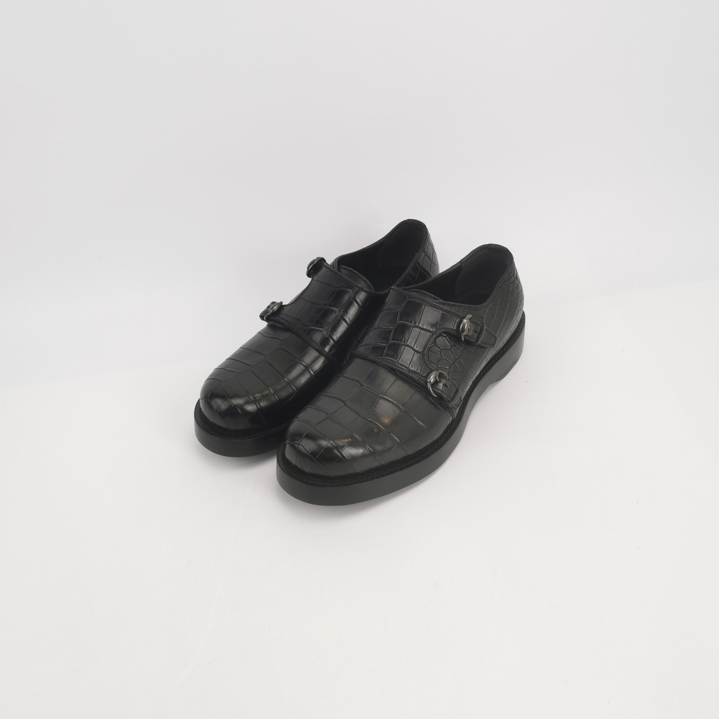 Gucci Gucci Crocodile Double Monk Strap Shoes EU 40 Size US 7 / EU 40 - 3 Thumbnail