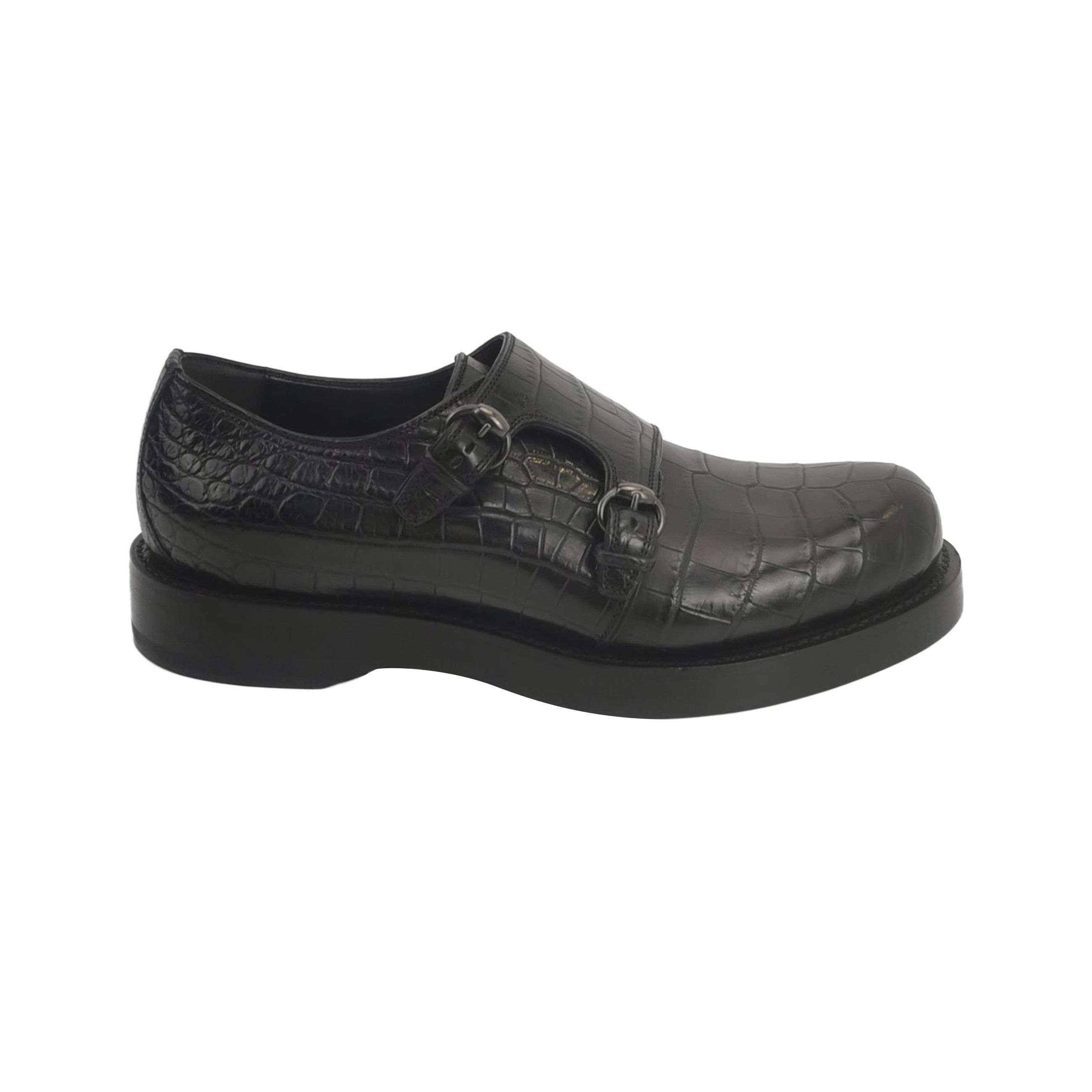 Gucci Gucci Crocodile Double Monk Strap Shoes EU 40 Size US 7 / EU 40 - 2 Thumbnail