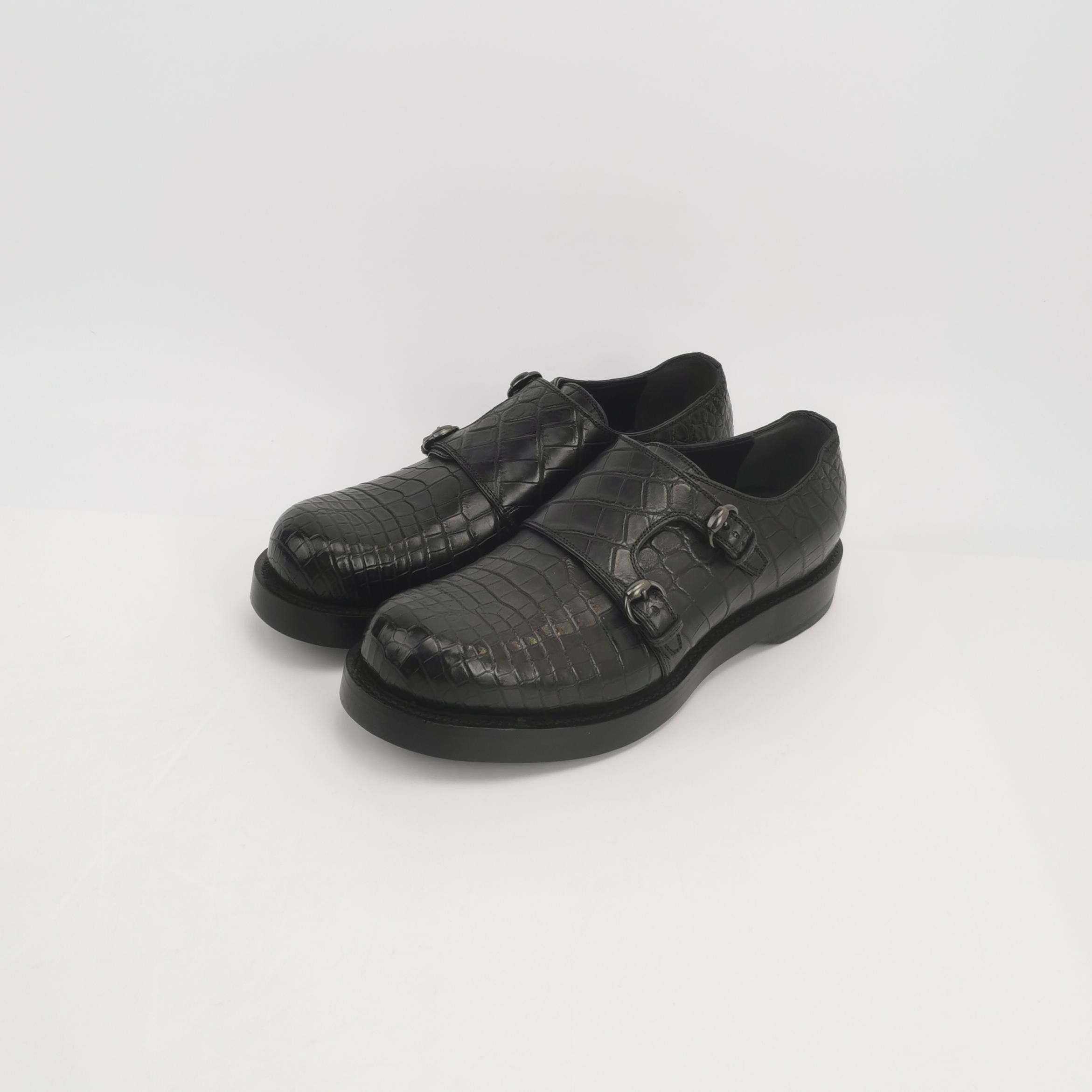 Gucci Gucci Crocodile Double Monk Strap Shoes 41 Size US 8 / EU 41 - 3 Thumbnail
