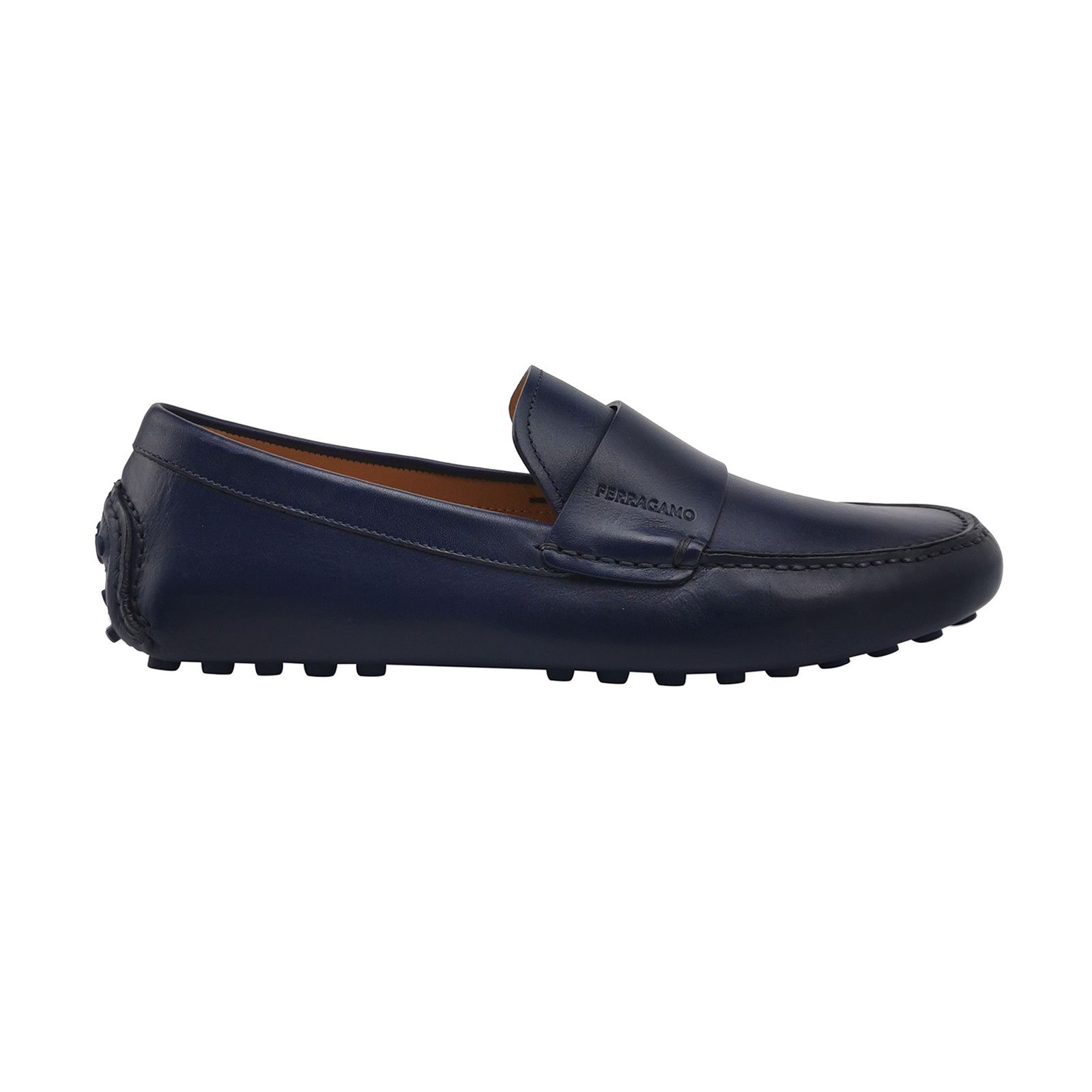 Salvatore Ferragamo Salvatore Ferragamo Blue Grained Leather Loafers Size 41 Size US 8 / EU 41 - 2 Thumbnail