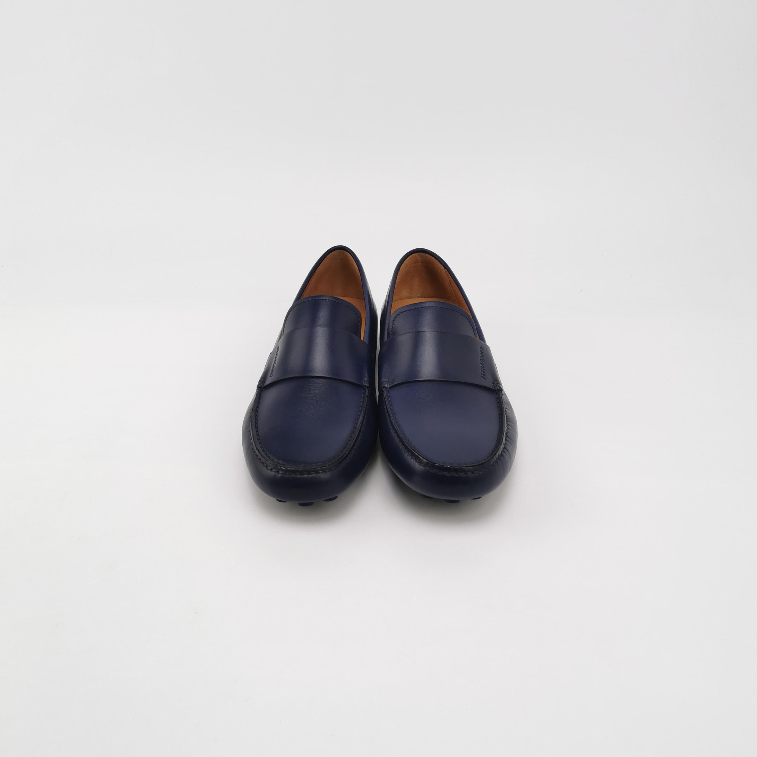 Salvatore Ferragamo Salvatore Ferragamo Blue Grained Leather Loafers Size 41 Size US 8 / EU 41 - 4 Thumbnail