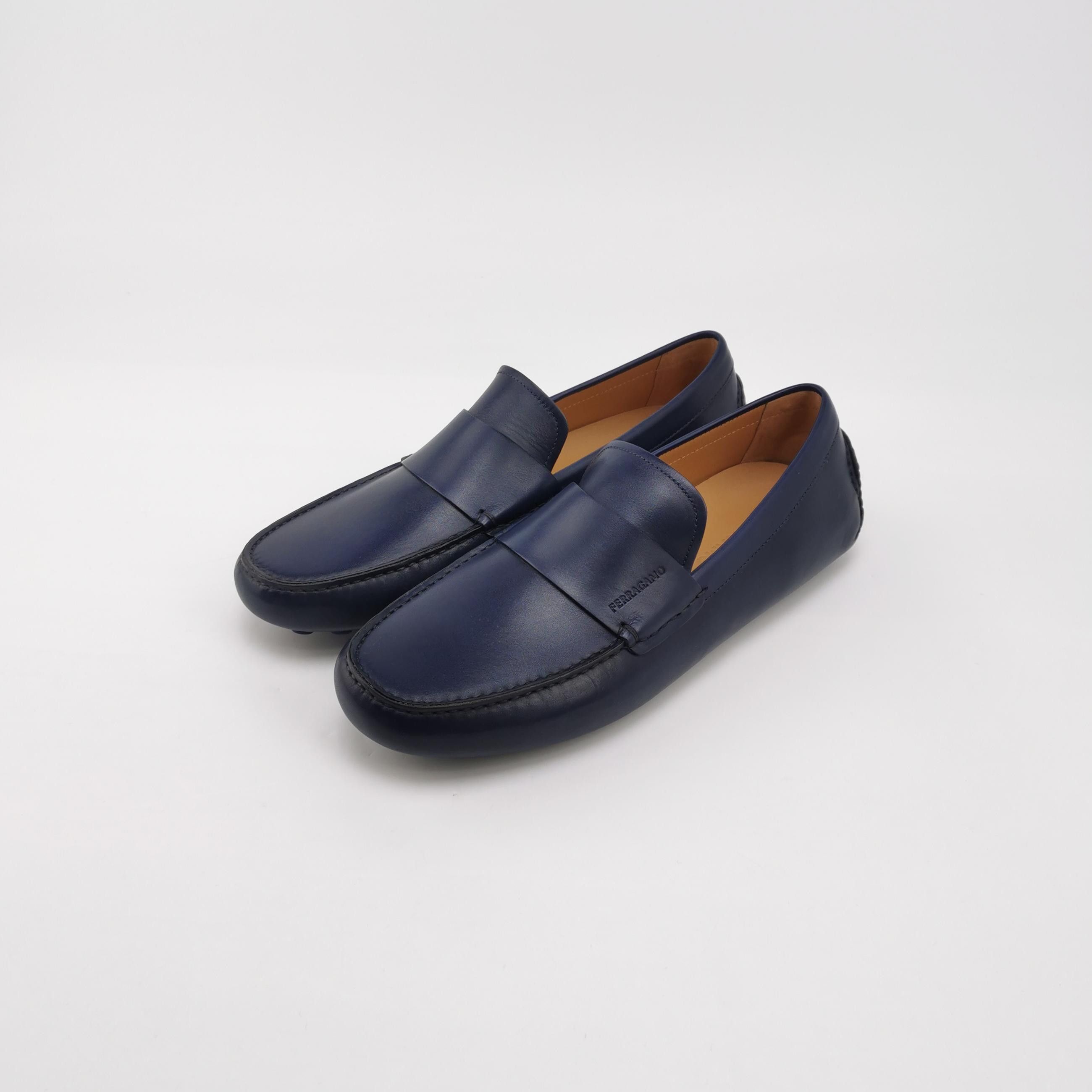 Salvatore Ferragamo Salvatore Ferragamo Navy Leather Driver Loafers US 8.5 Size US 9 / EU 42 - 3 Thumbnail