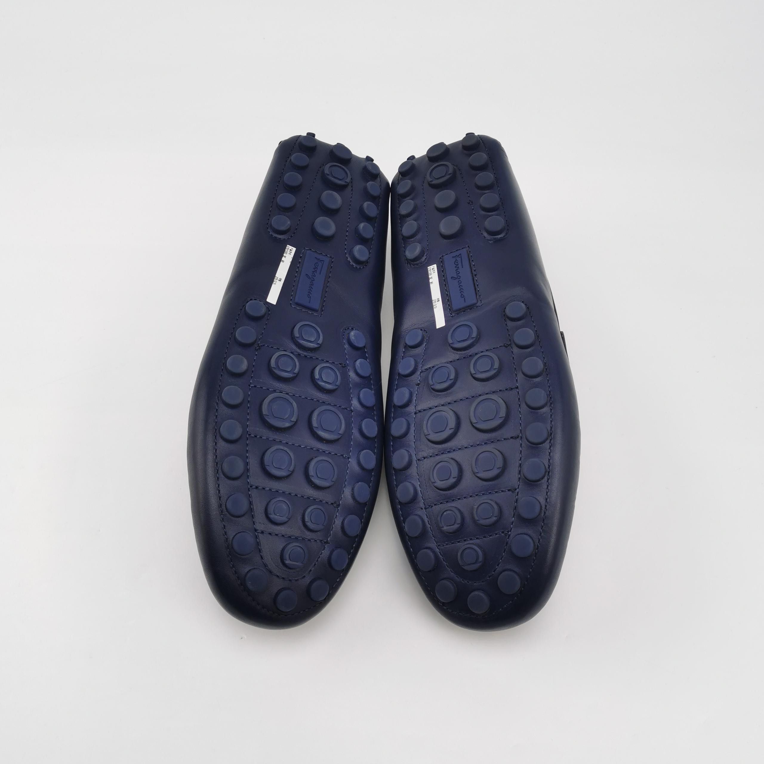 Salvatore Ferragamo Salvatore Ferragamo Blue Leather Pebble Sole Drivers 10 Size US 10 / EU 43 - 6 Thumbnail