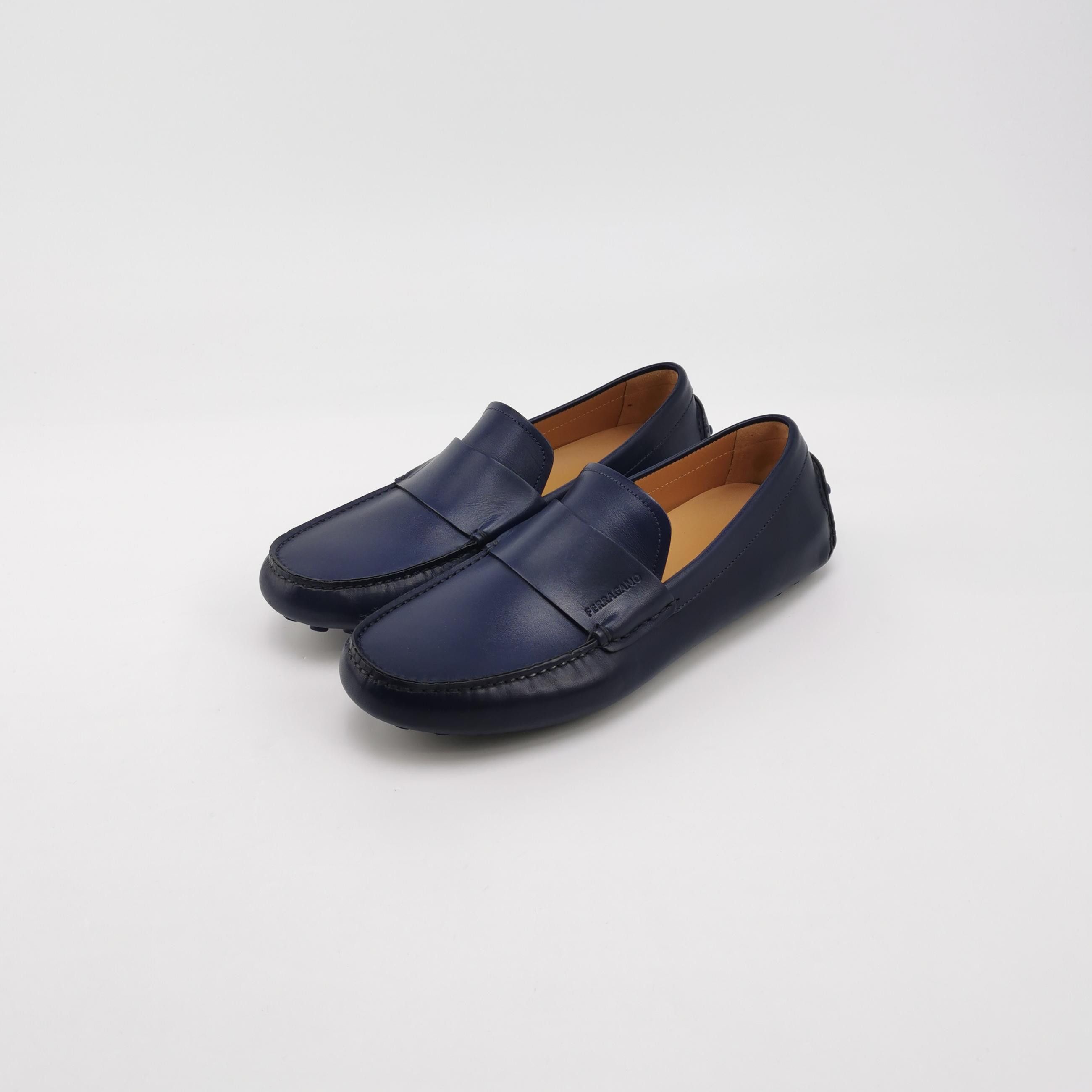 Salvatore Ferragamo Salvatore Ferragamo Blue Leather Loafers Size 7.5 Size US 7 / EU 40 - 3 Thumbnail