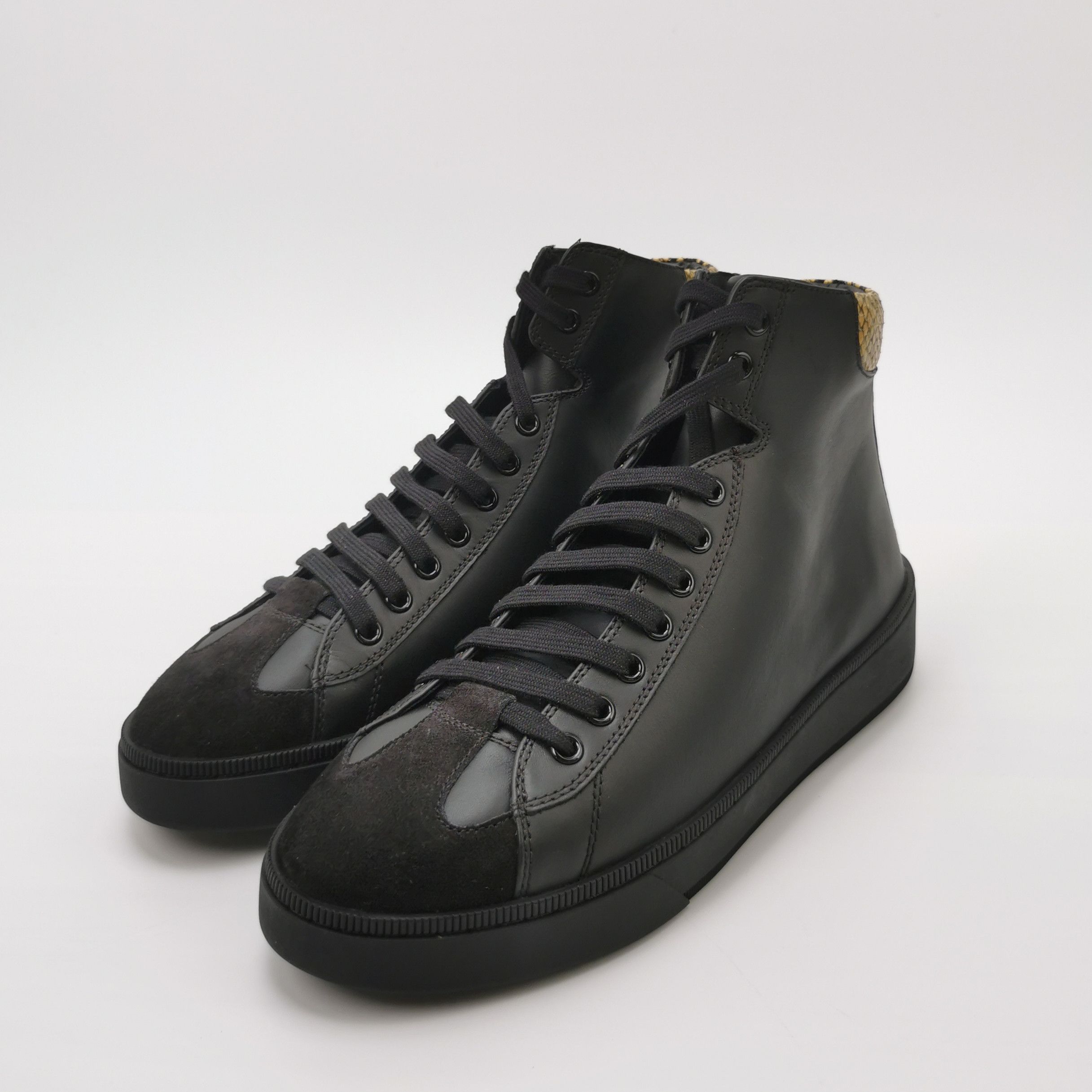 Bally Bally Snakeskin Trim Leather Hi-Top Sneakers 43 Size US 10 / EU 43 - 3 Thumbnail