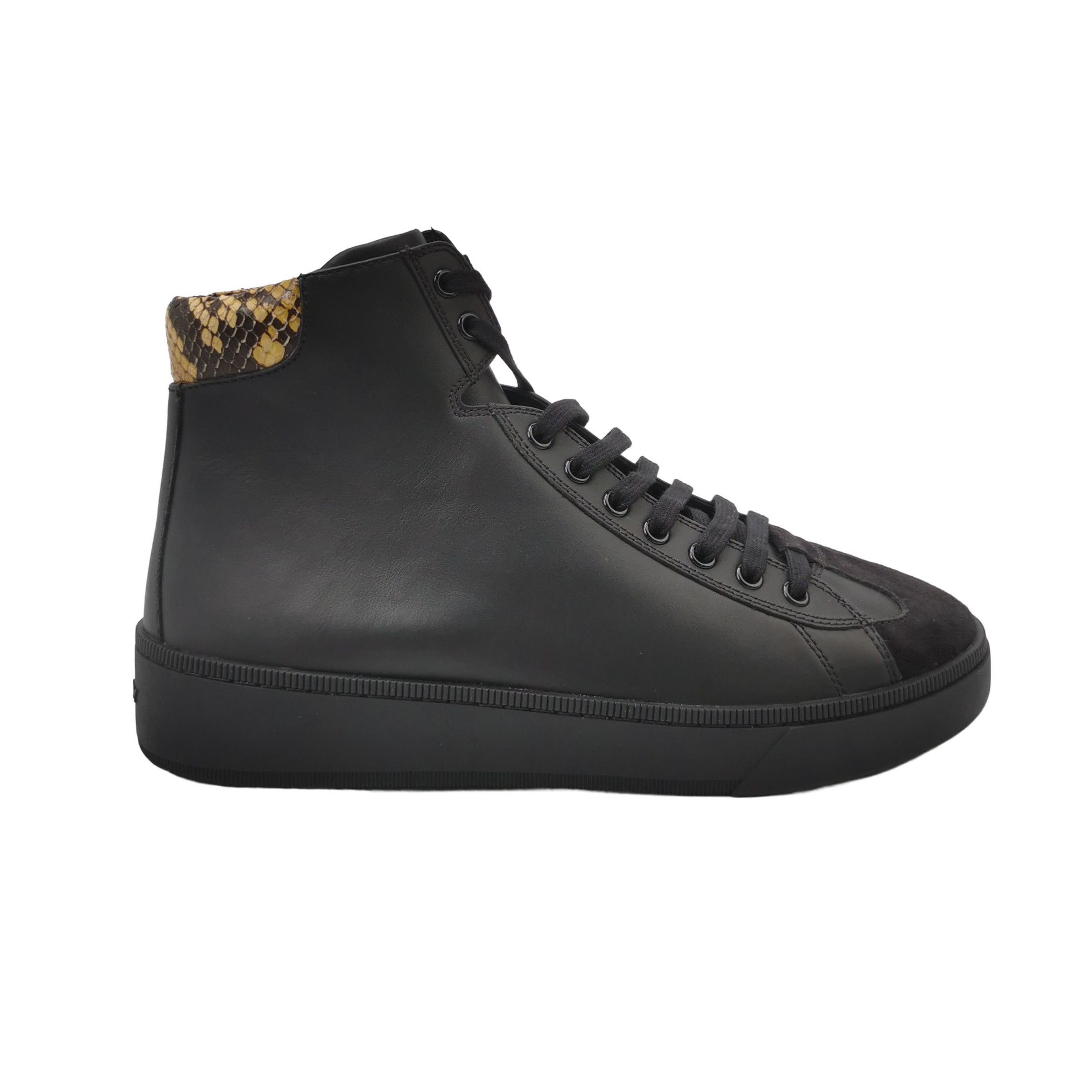 Bally Bally Snakeskin Trim Leather Hi-Top Sneakers 43 Size US 10 / EU 43 - 2 Thumbnail