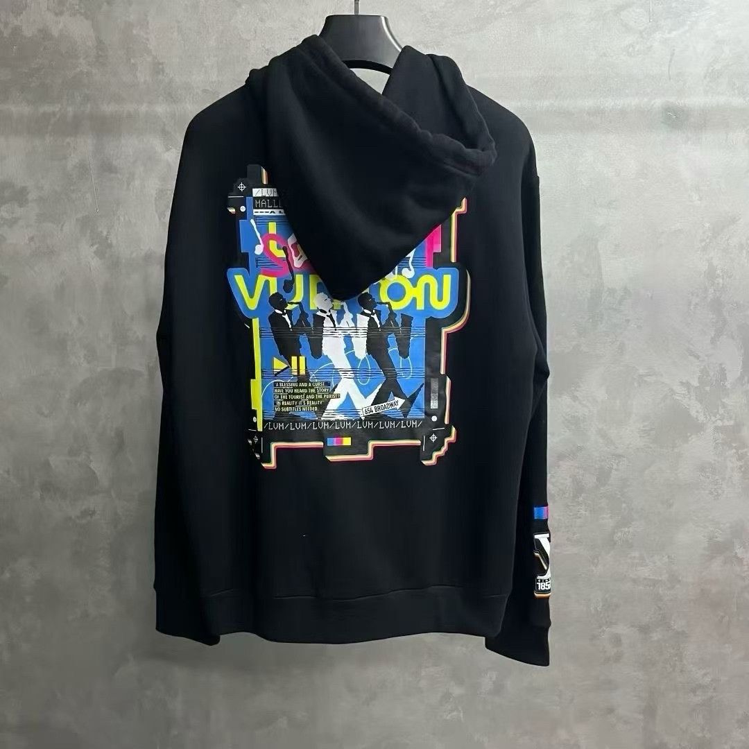 Louis Vuitton Louis Vuitton Printed Graphic Black Hoodie xxl Men Size US XXL / EU 58 / 5 - 2 Thumbnail