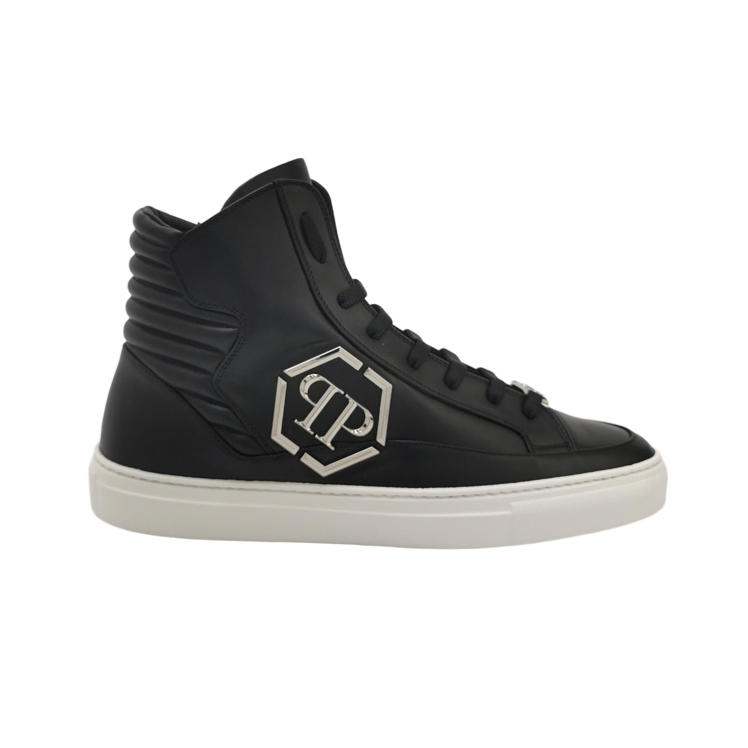 Philipp Plein Philipp Plein Logo Leather High-Top Sneakers 42.5 Size US 9 / EU 42 - 2 Thumbnail