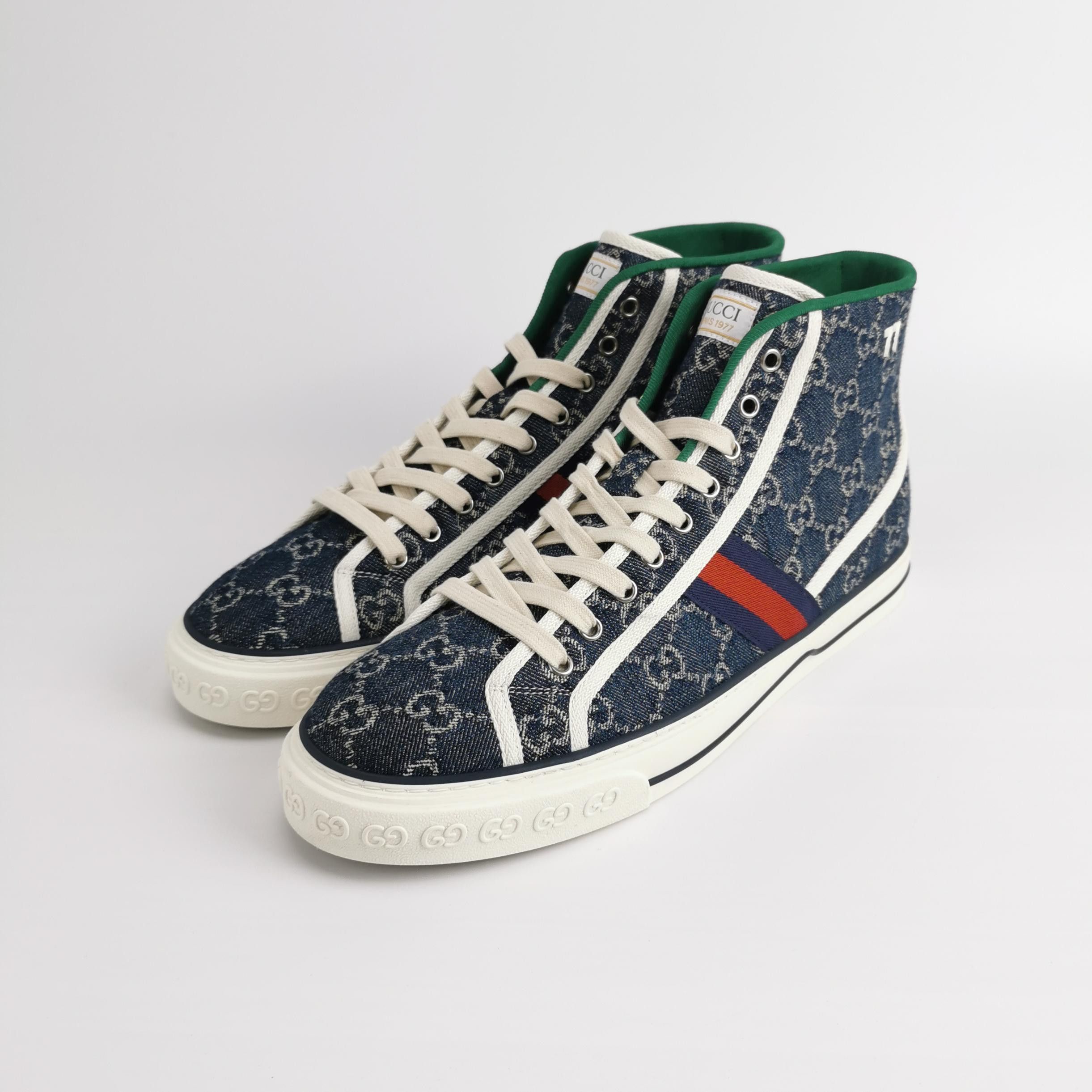 Gucci Gucci Tennis 1977 GG Supreme Hi-Top Sneakers 45 Size US 12 / EU 45 - 3 Thumbnail