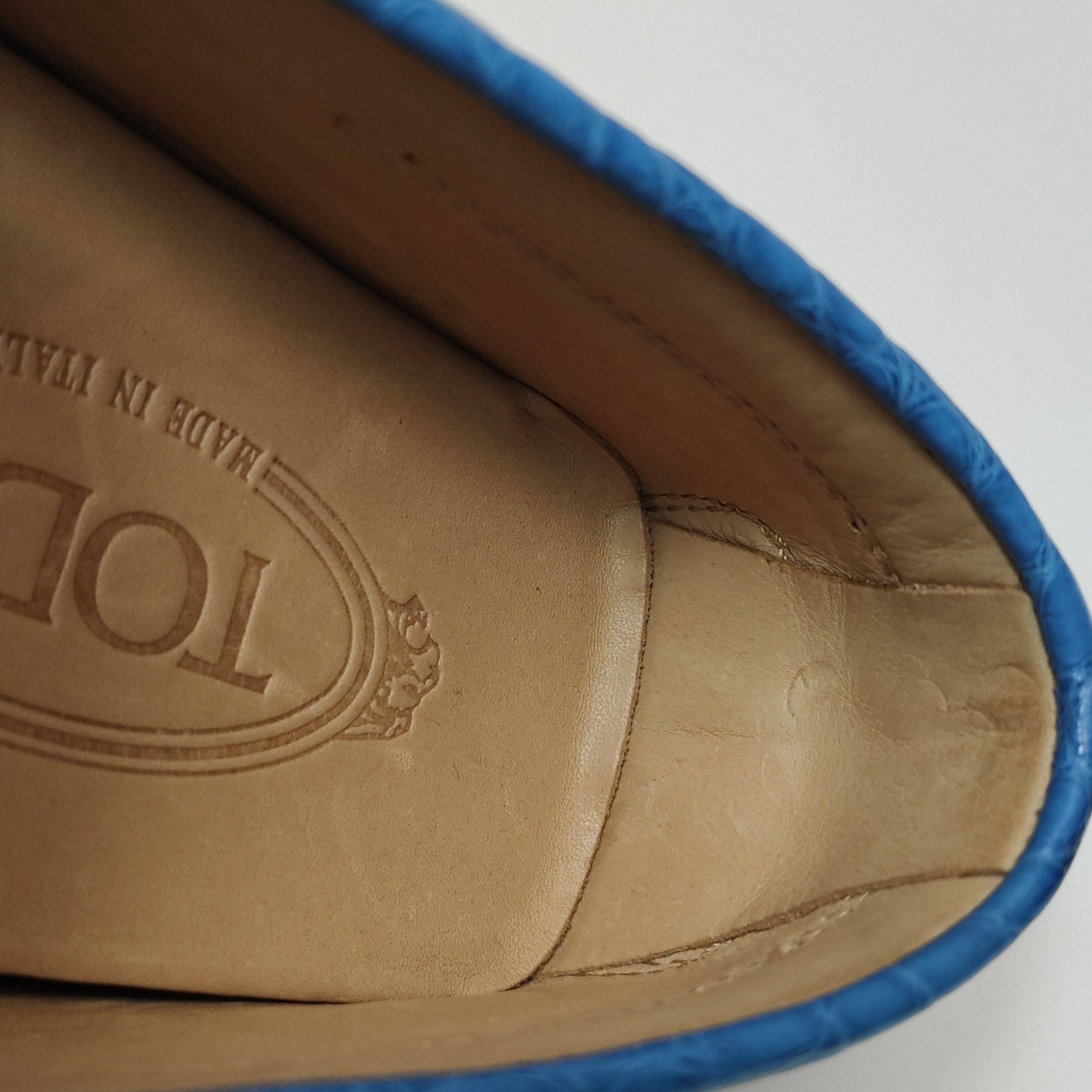 Tod's Tod's Blue Crocodile Embossed Gommino Loafers US 7 Size US 7 / EU 40 - 9 Thumbnail