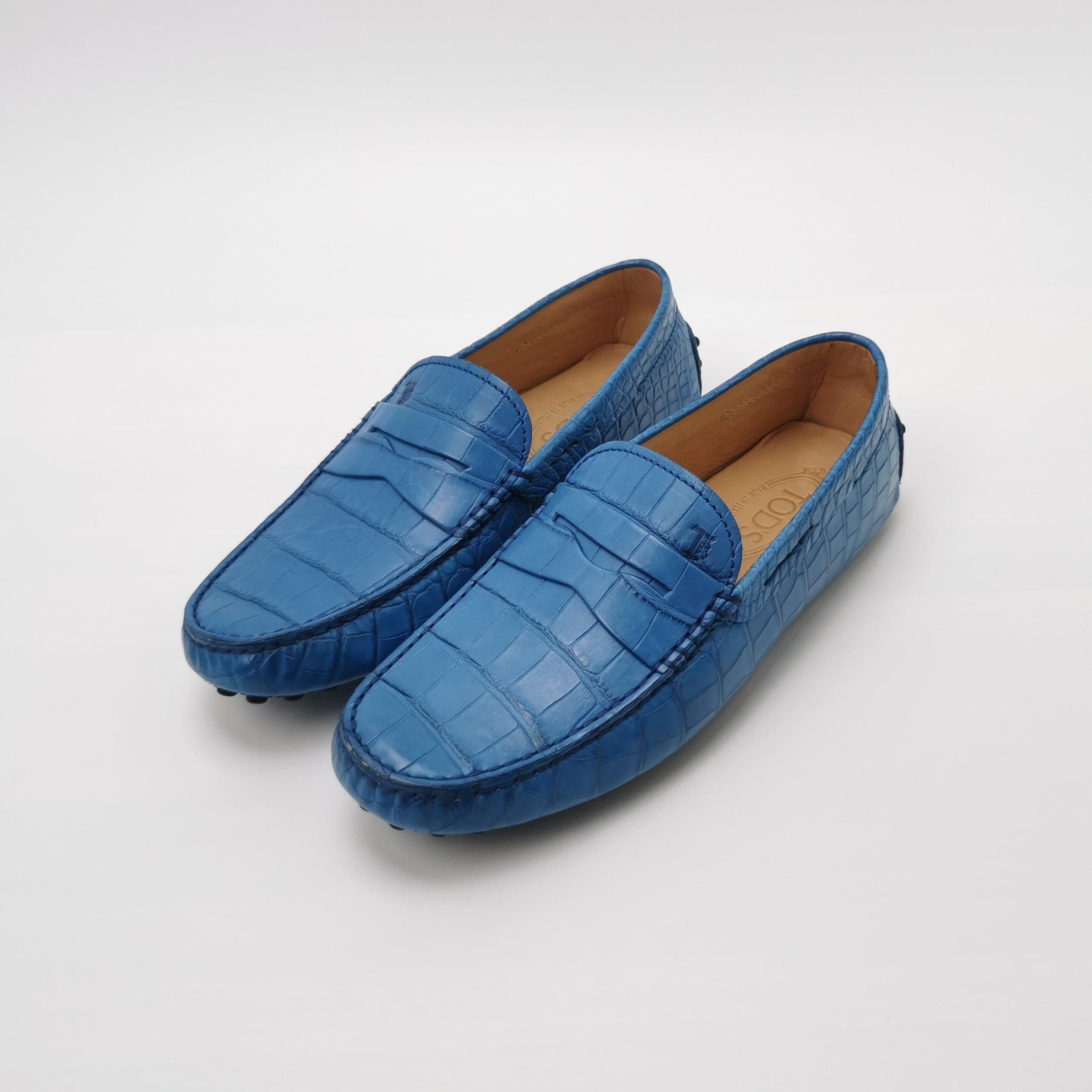 Tod's Tod's Blue Crocodile Embossed Gommino Loafers US 7 Size US 7 / EU 40 - 3 Thumbnail