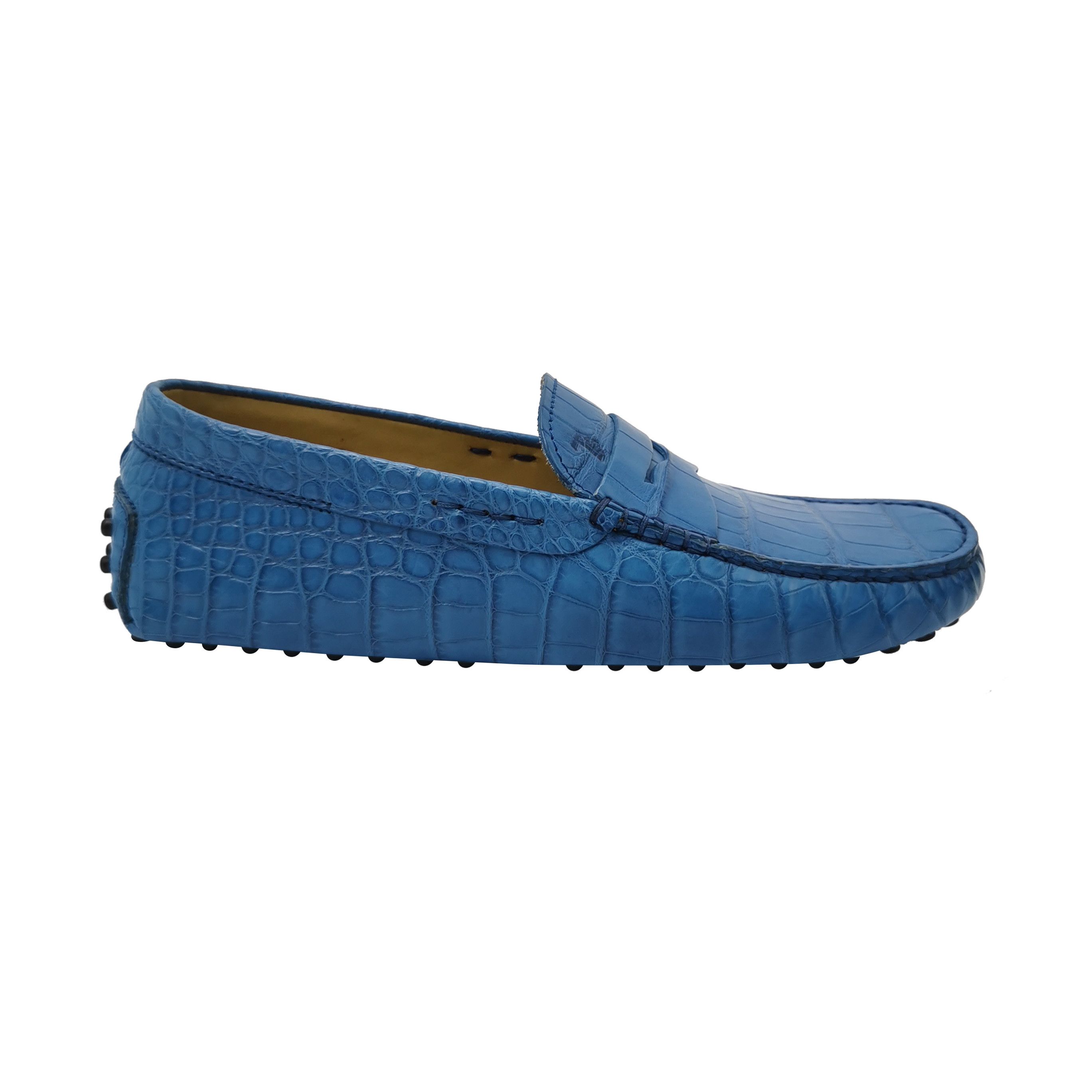 Tod's Tod's Blue Crocodile Embossed Gommino Loafers US 7 Size US 7 / EU 40 - 2 Thumbnail