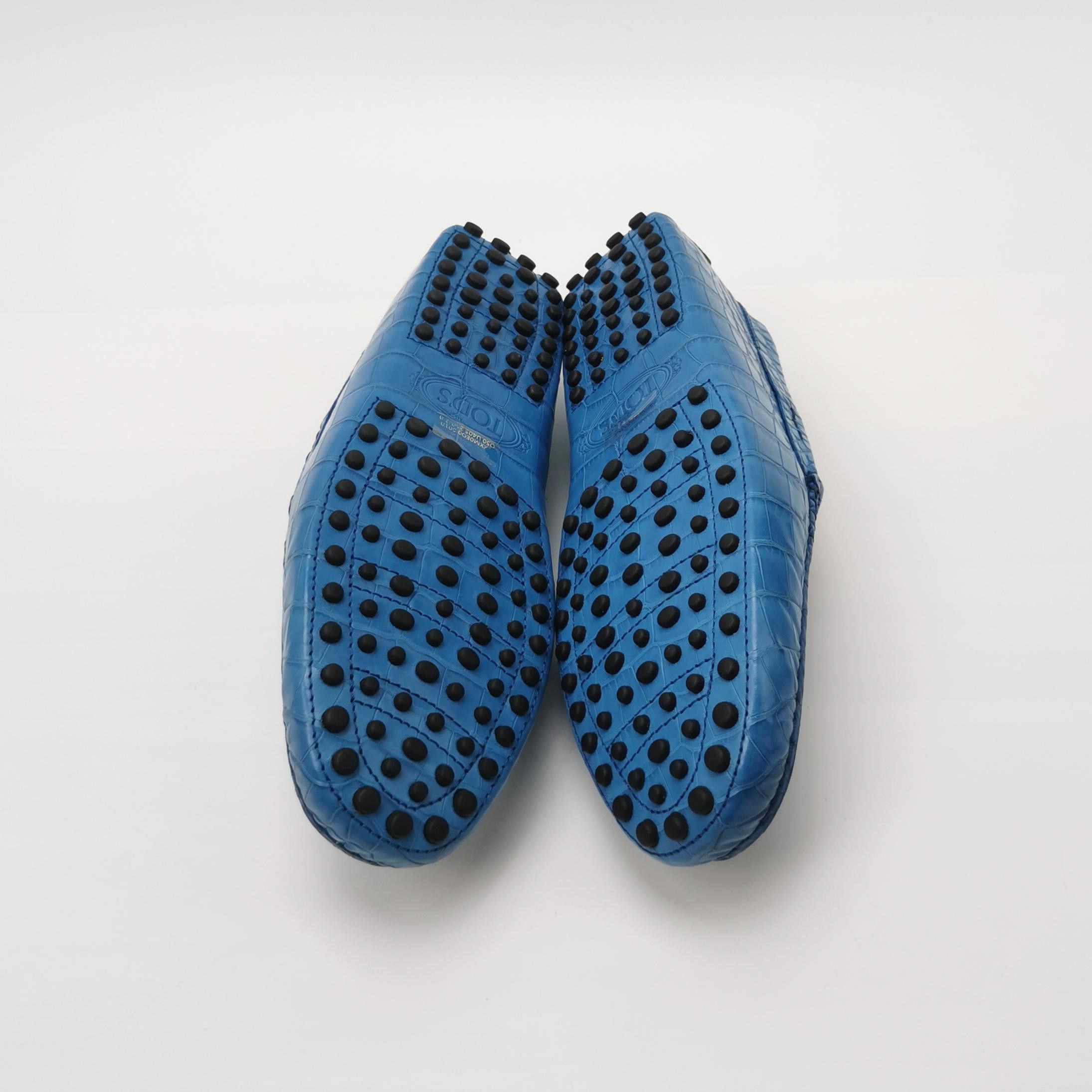 Tod's Tod's Blue Crocodile Embossed Gommino Loafers US 7 Size US 7 / EU 40 - 6 Thumbnail