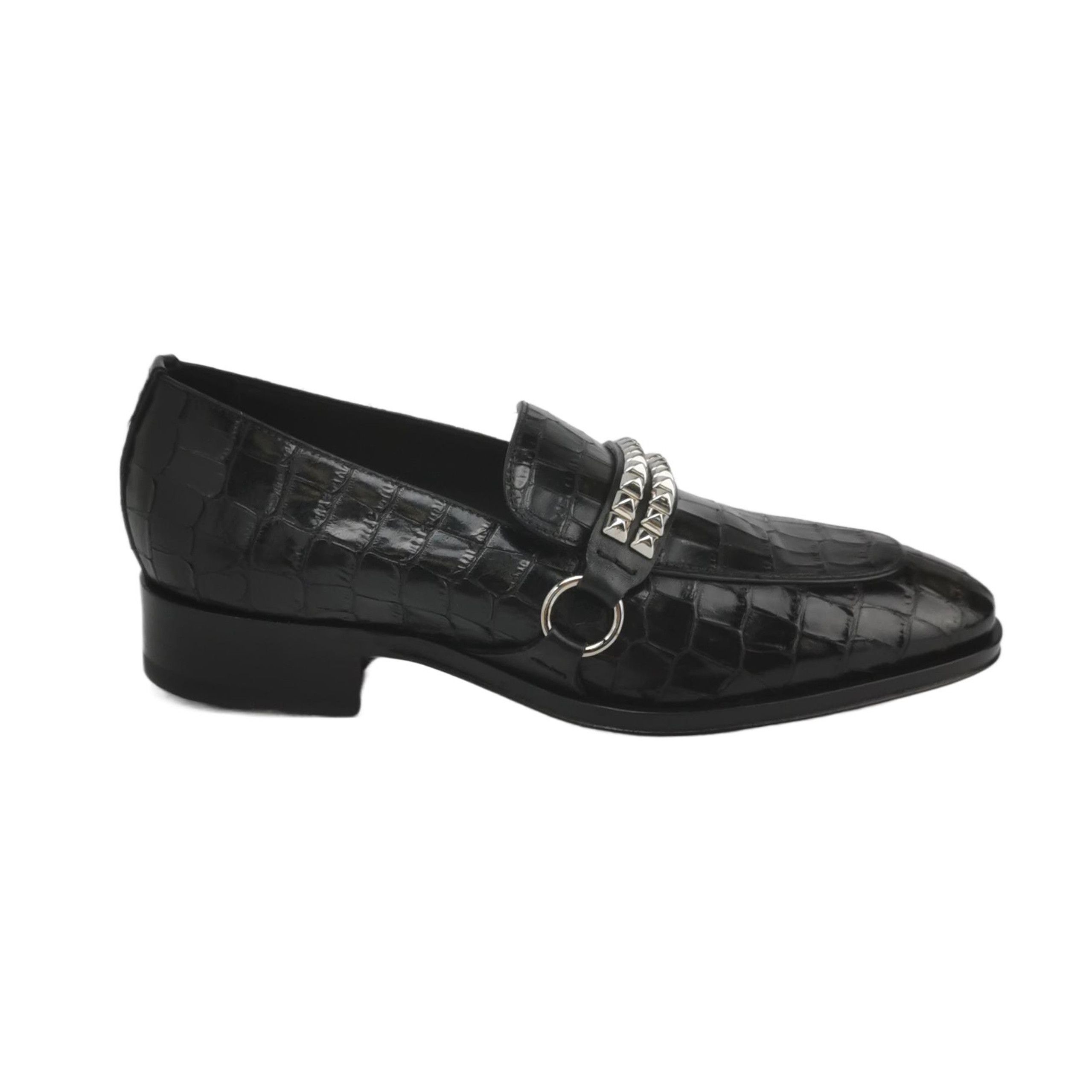 Giuseppe Zanotti Giuseppe Zanotti Studded Croc Loafers 39.5 Size US 6 / EU 39 - 2 Thumbnail