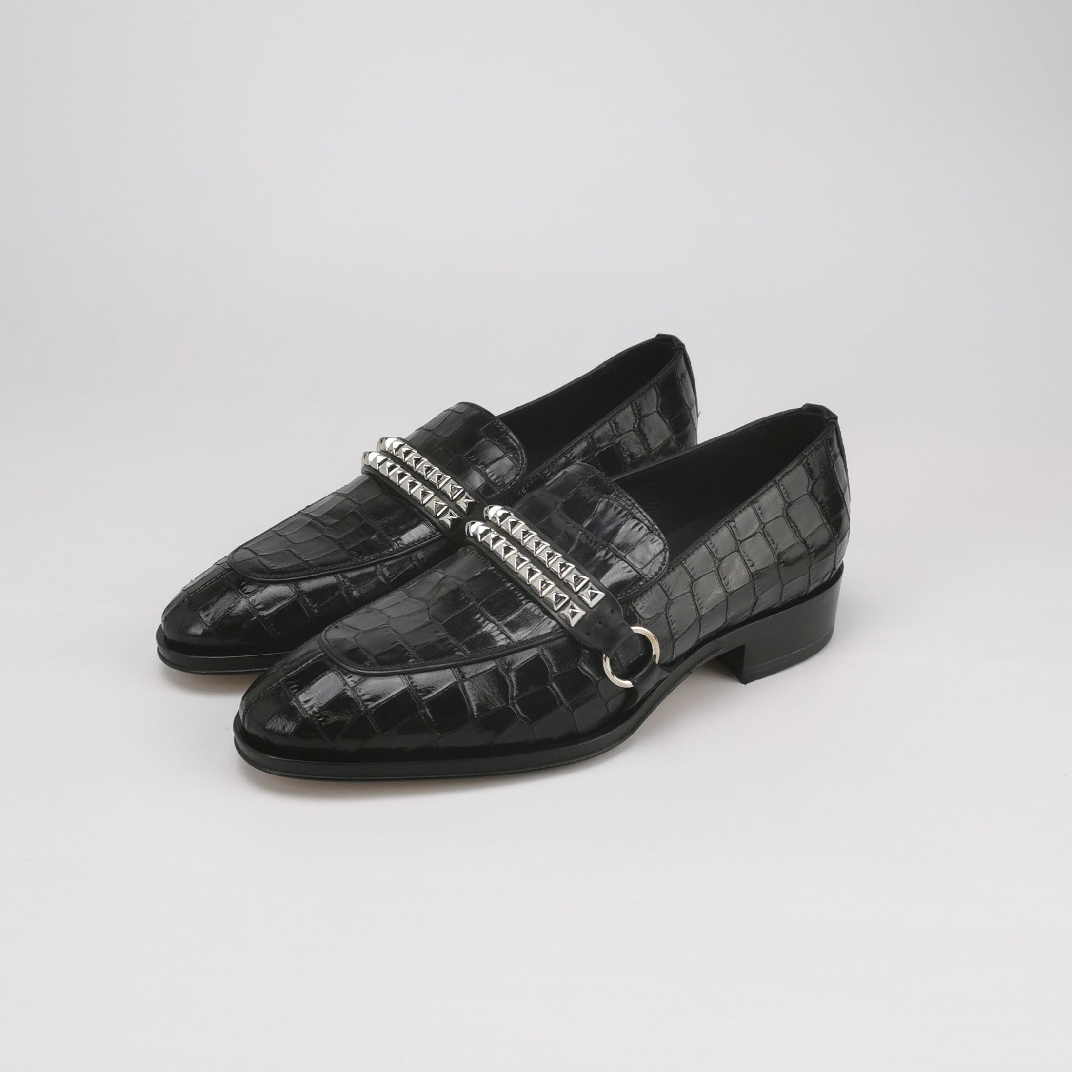 Giuseppe Zanotti Giuseppe Zanotti Studded Croc Loafers 39.5 Size US 6 / EU 39 - 3 Thumbnail