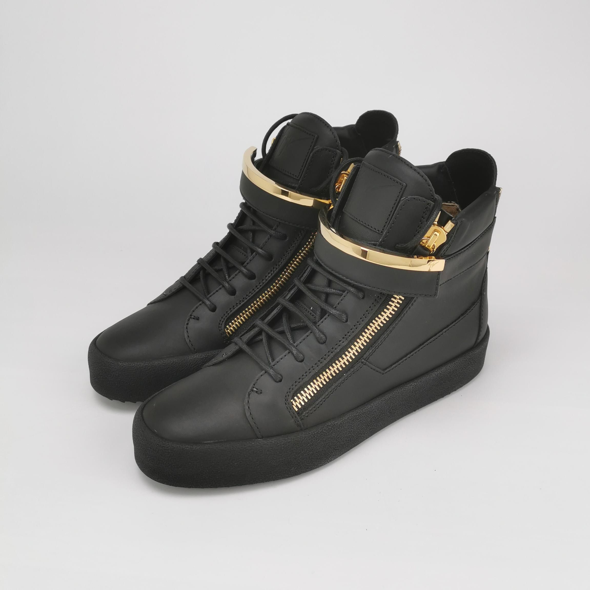 Giuseppe Zanotti Giuseppe Zanotti Gold Zipper Hi-Top Sneakers 40 Size US 7 / EU 40 - 3 Thumbnail