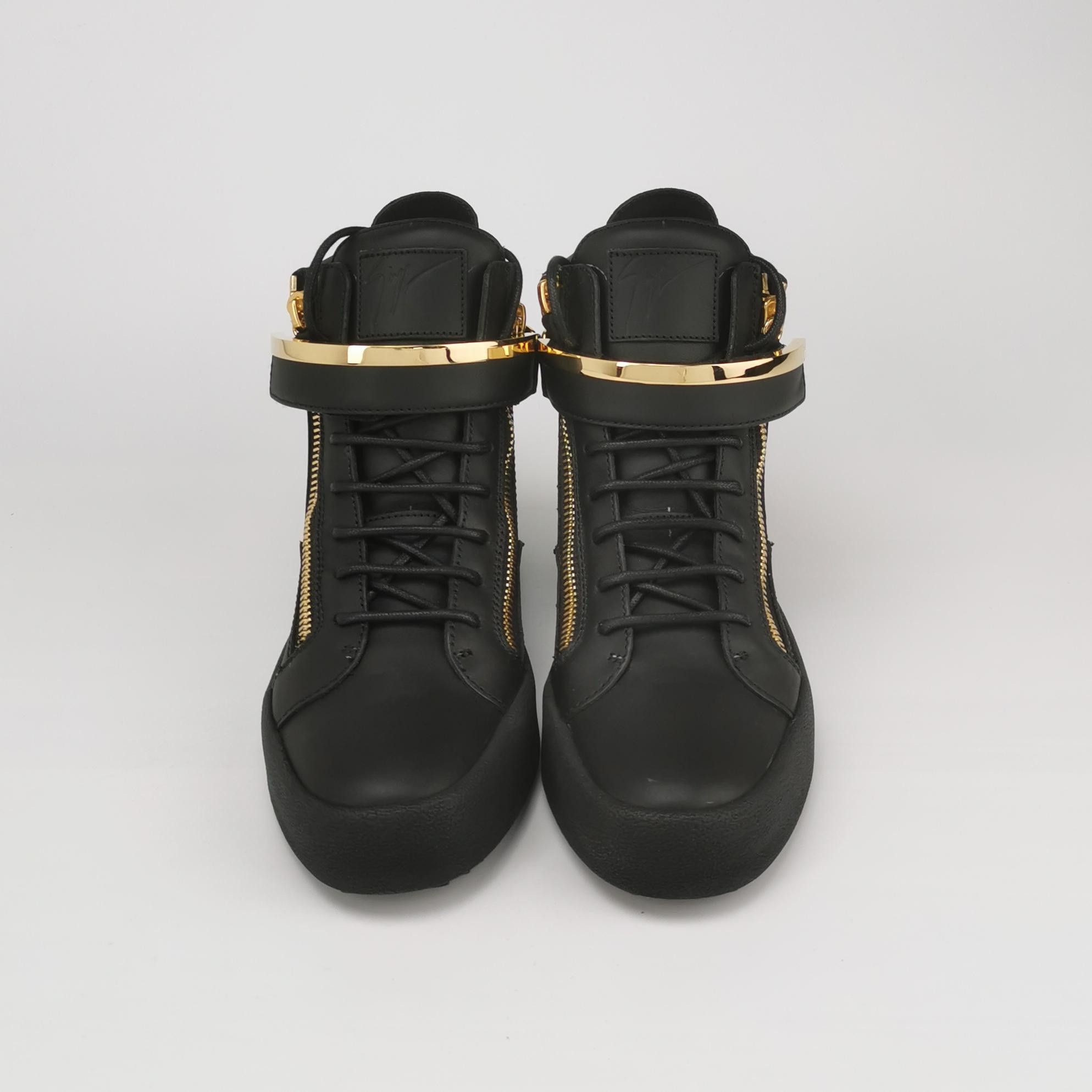 Giuseppe Zanotti Giuseppe Zanotti Gold Zipper Hi-Top Sneakers 40 Size US 7 / EU 40 - 4 Thumbnail