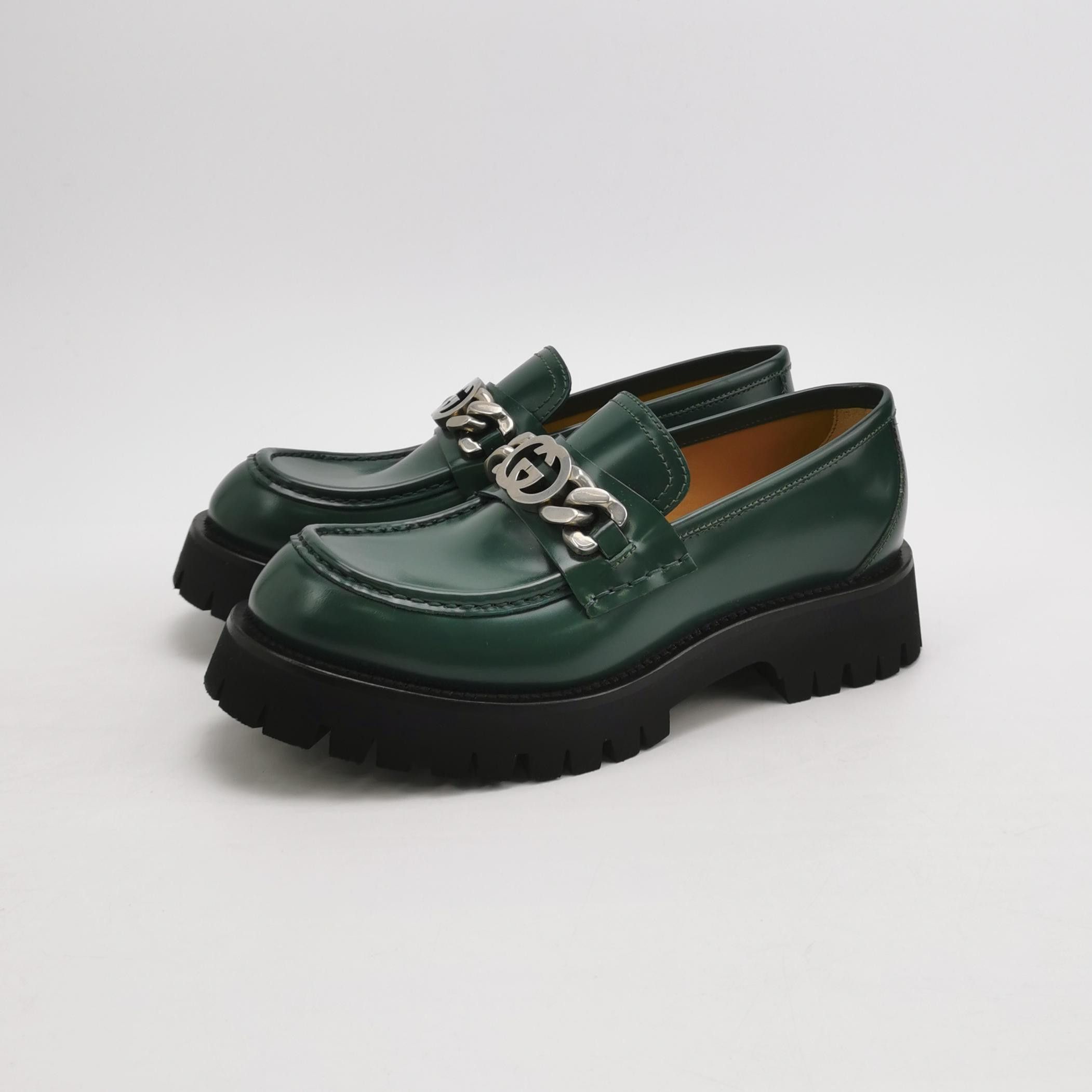 Gucci Gucci Green Leather GG Logo Loafers US 8.5 Size US 8 / EU 41 - 3 Thumbnail