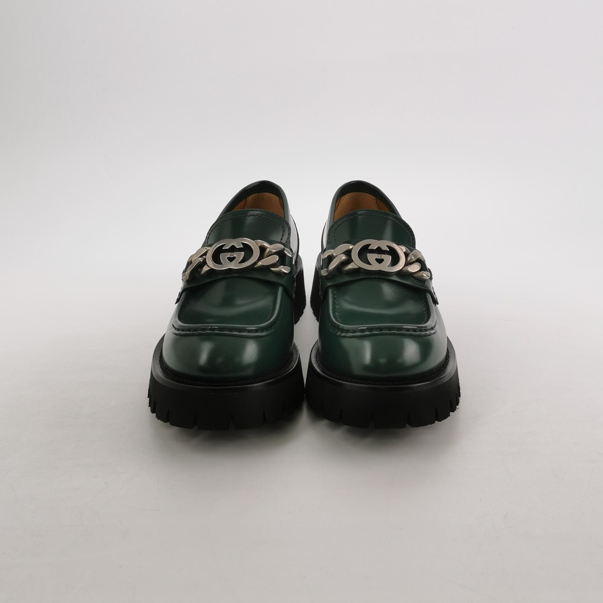 Gucci Gucci Green Leather GG Logo Loafers US 8.5 Size US 8 / EU 41 - 4 Thumbnail