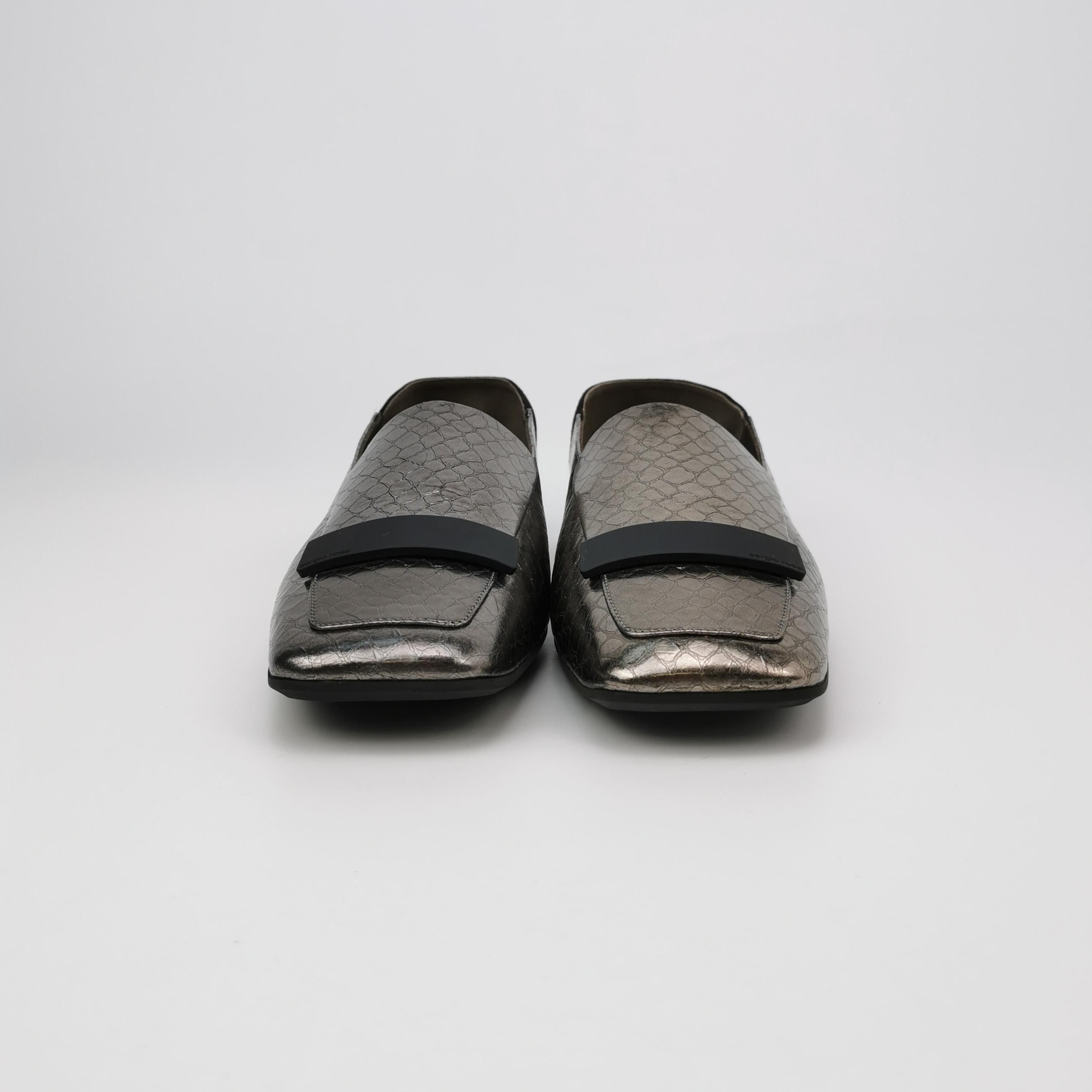 Sergio Rossi Sergio Rossi Metallic Embossed Leather Loafers 42 Size US 9 / EU 42 - 4 Thumbnail