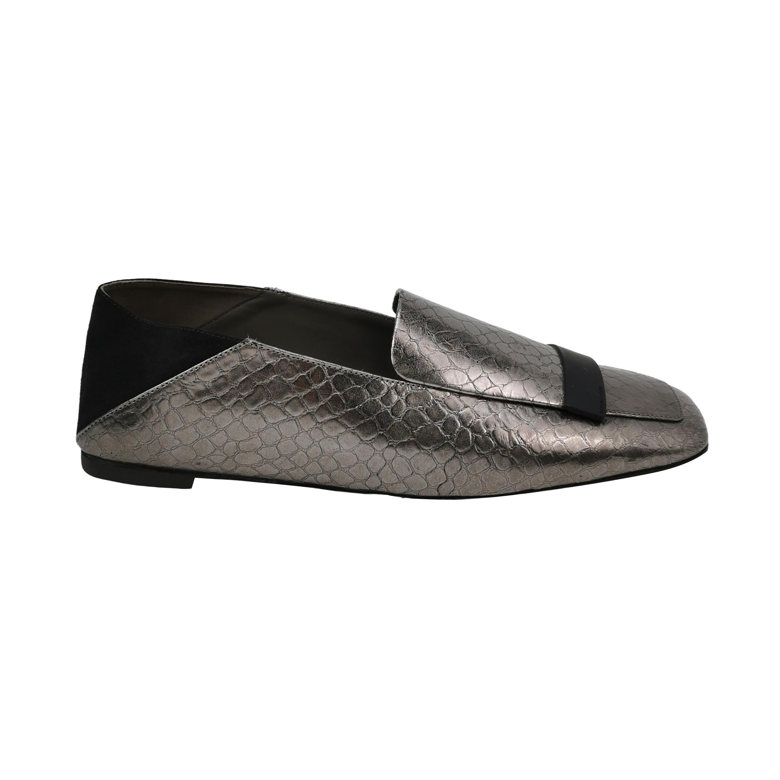 Sergio Rossi Sergio Rossi Metallic Embossed Leather Loafers 42 Size US 9 / EU 42 - 2 Thumbnail