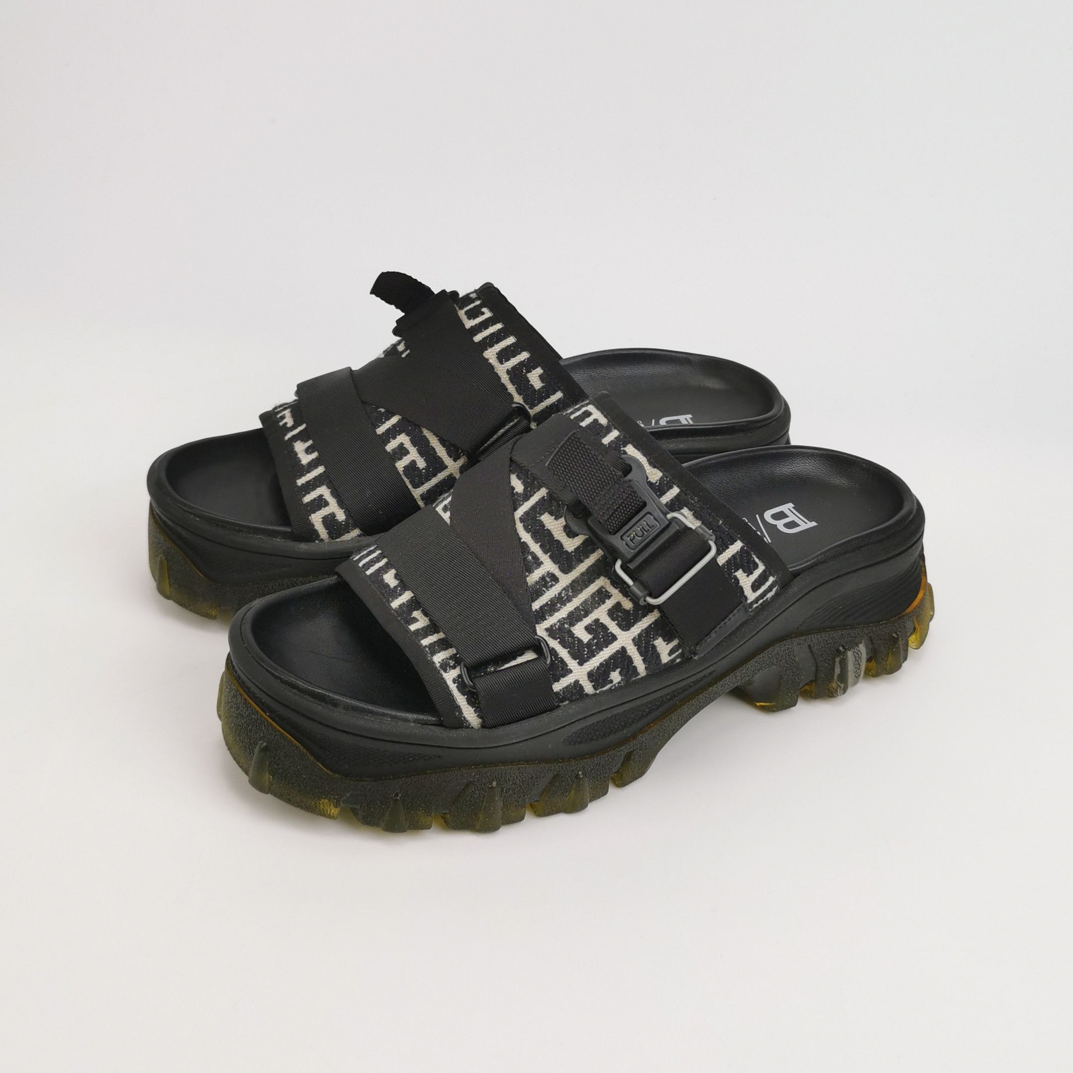 Balmain Balmain Monogram Canvas Buckle Slides 41 Size US 8 / EU 41 - 3 Thumbnail