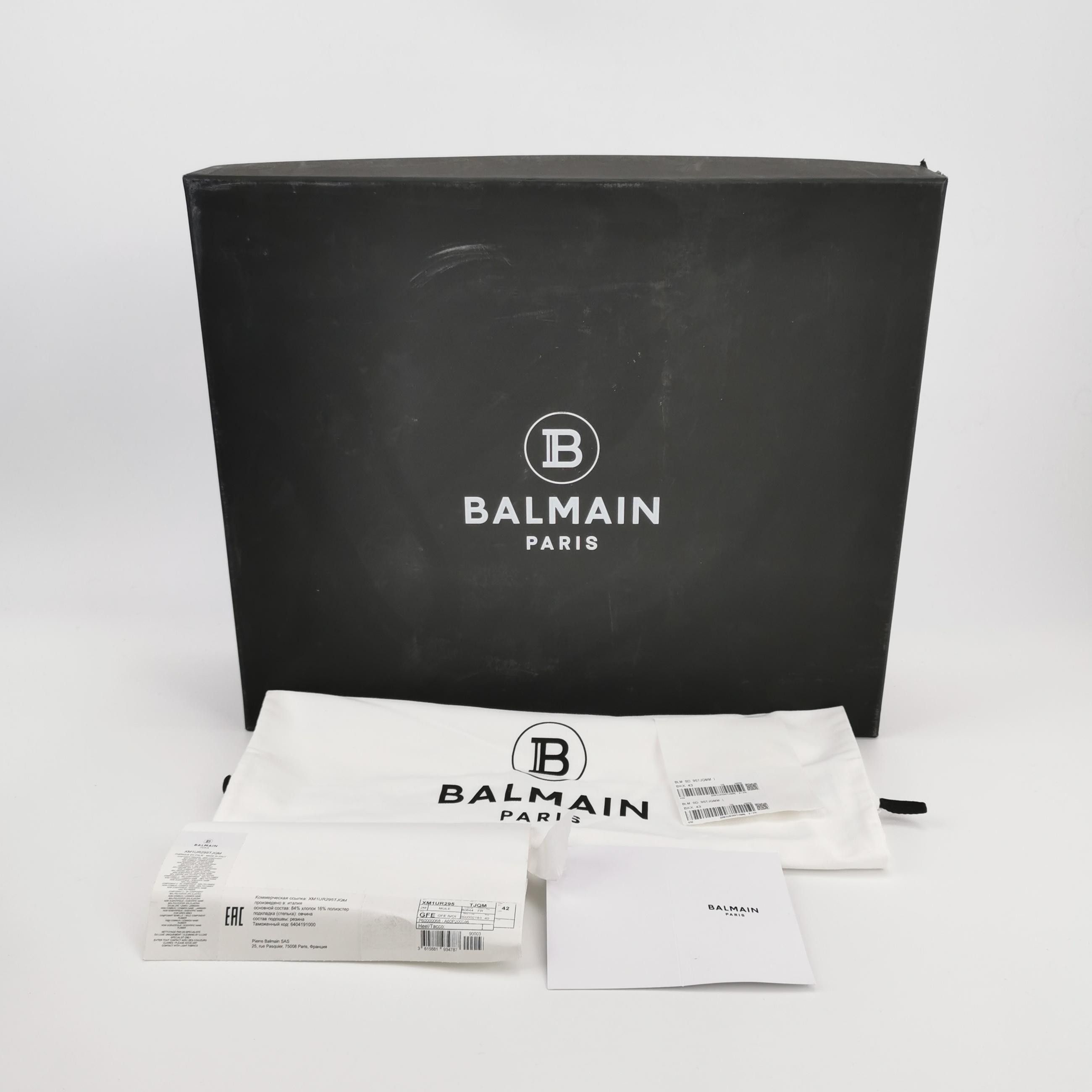 Balmain Balmain Monogram Canvas Buckle Slides Size 42 Size US 9 / EU 42 - 7 Thumbnail