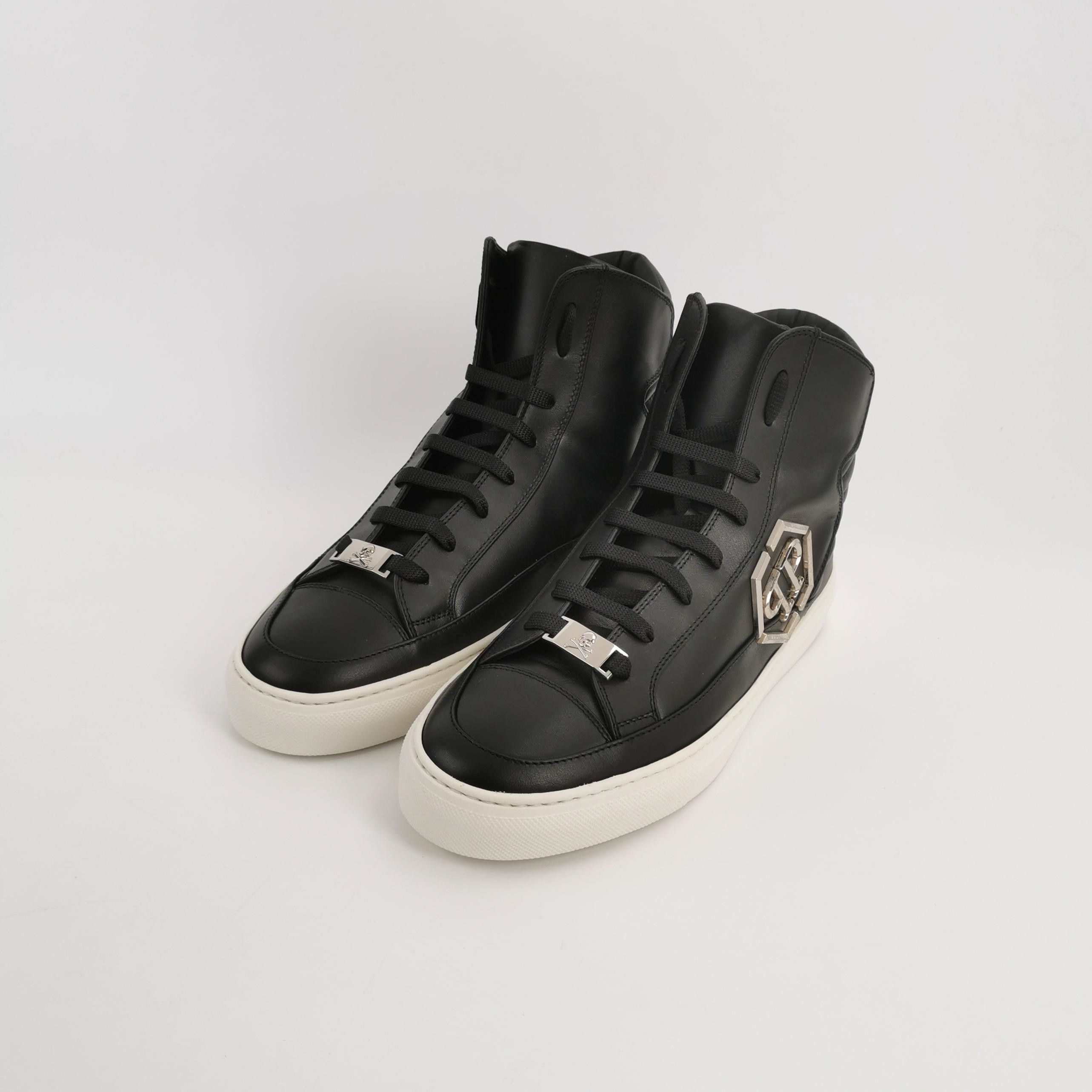 Philipp Plein Philipp Plein Logo Leather Hi-Top Sneakers 42 Size US 9 / EU 42 - 3 Thumbnail