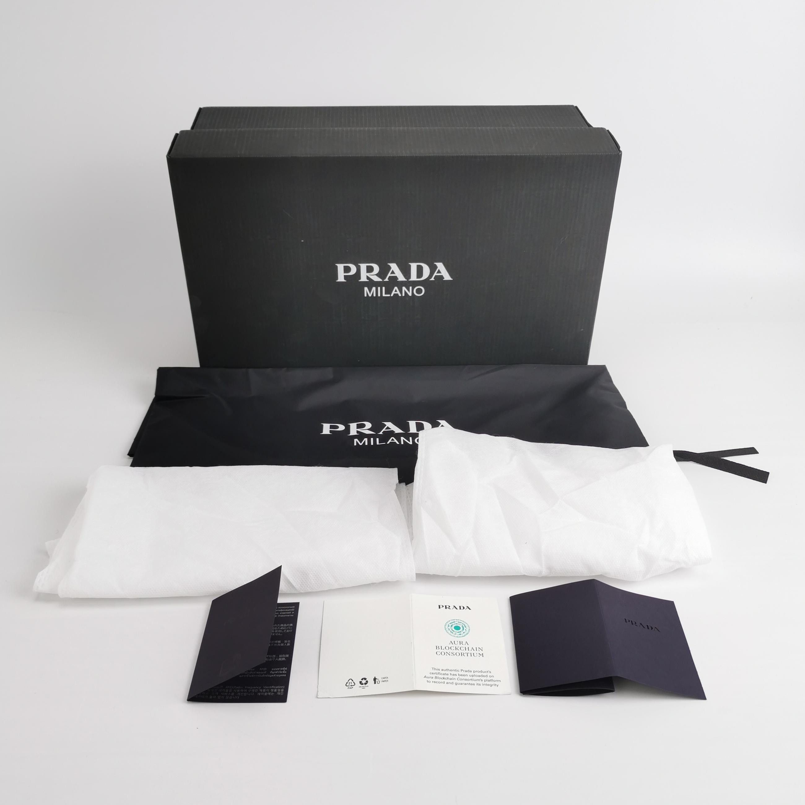 Prada Prada Triangle Logo Leather Low Sneakers 7 Size US 8 / EU 41 - 7 Thumbnail