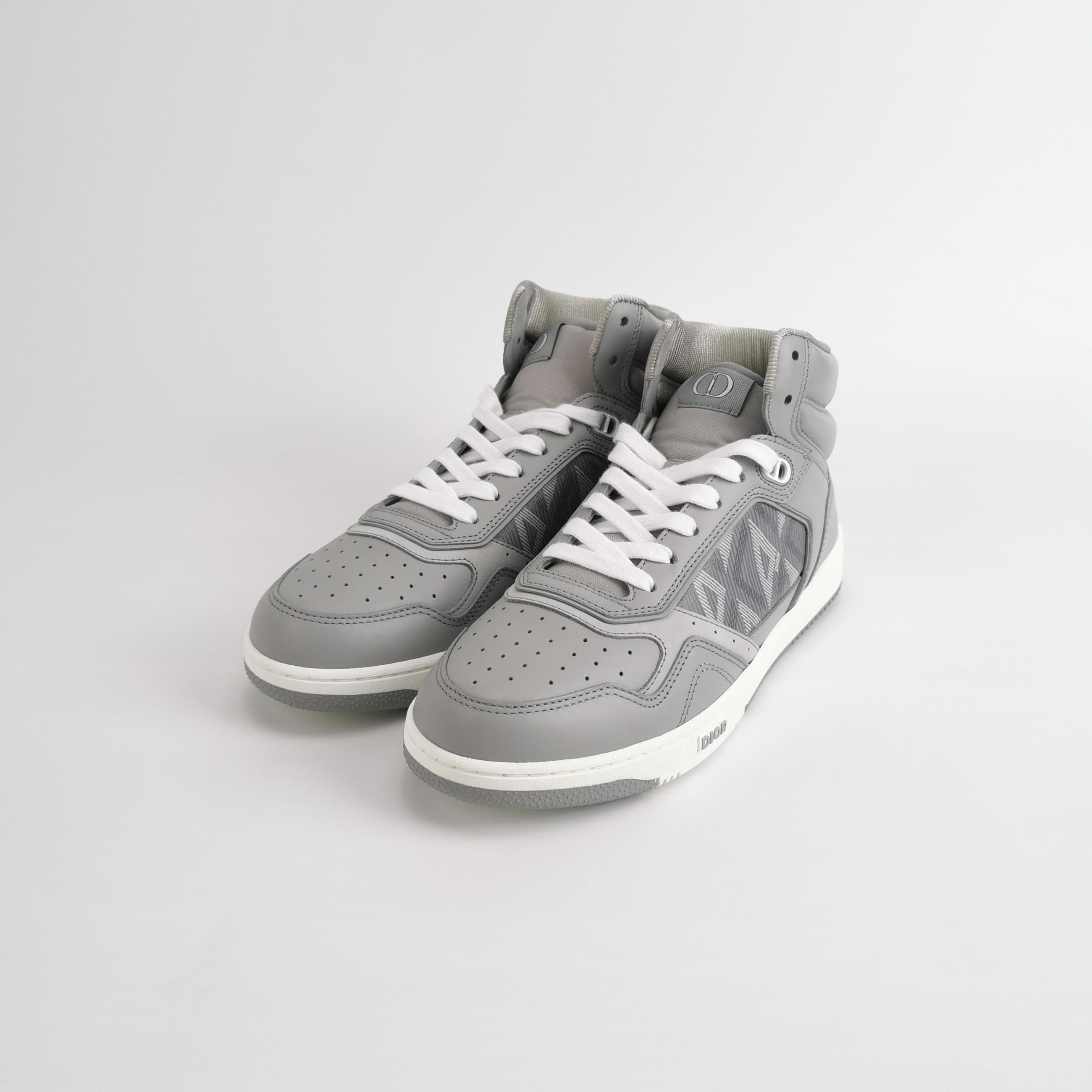 Dior Dior B27 Grey Leather High-Top Sneakers 40 Size US 7 / EU 40 - 3 Thumbnail