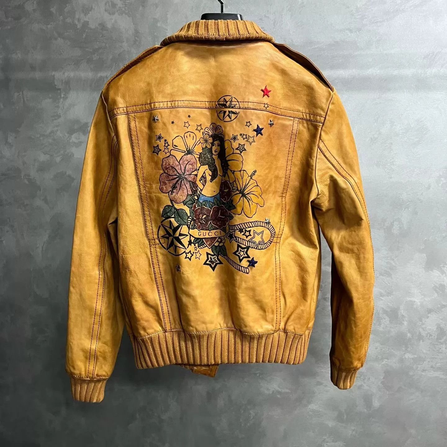 Gucci Gucci Printed Graphic Brown Leather Jacket l Men Size US L / EU 52-54 / 3 - 2 Thumbnail