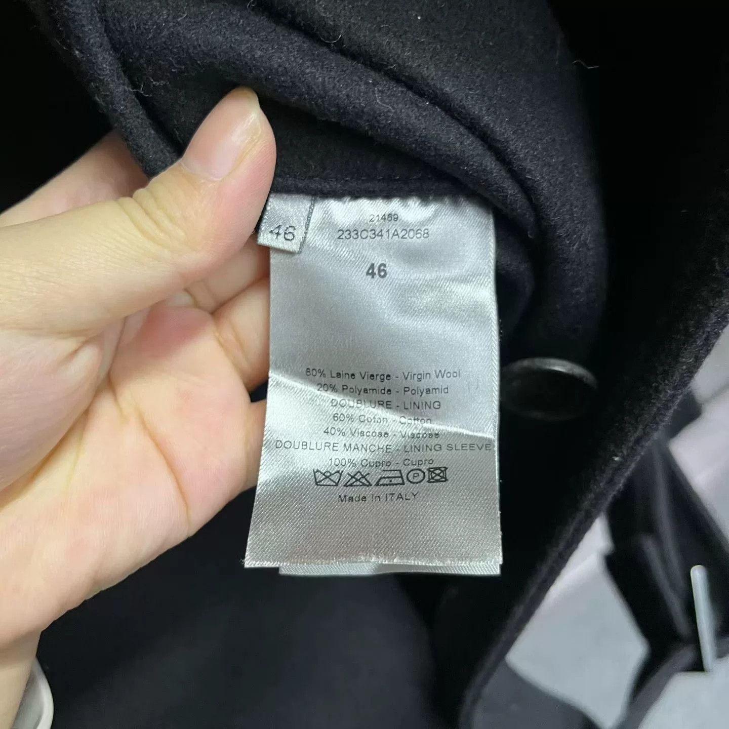 Dior Dior Wool Black Heavy Coat s Men Size US S / EU 44-46 / 1 - 5 Thumbnail