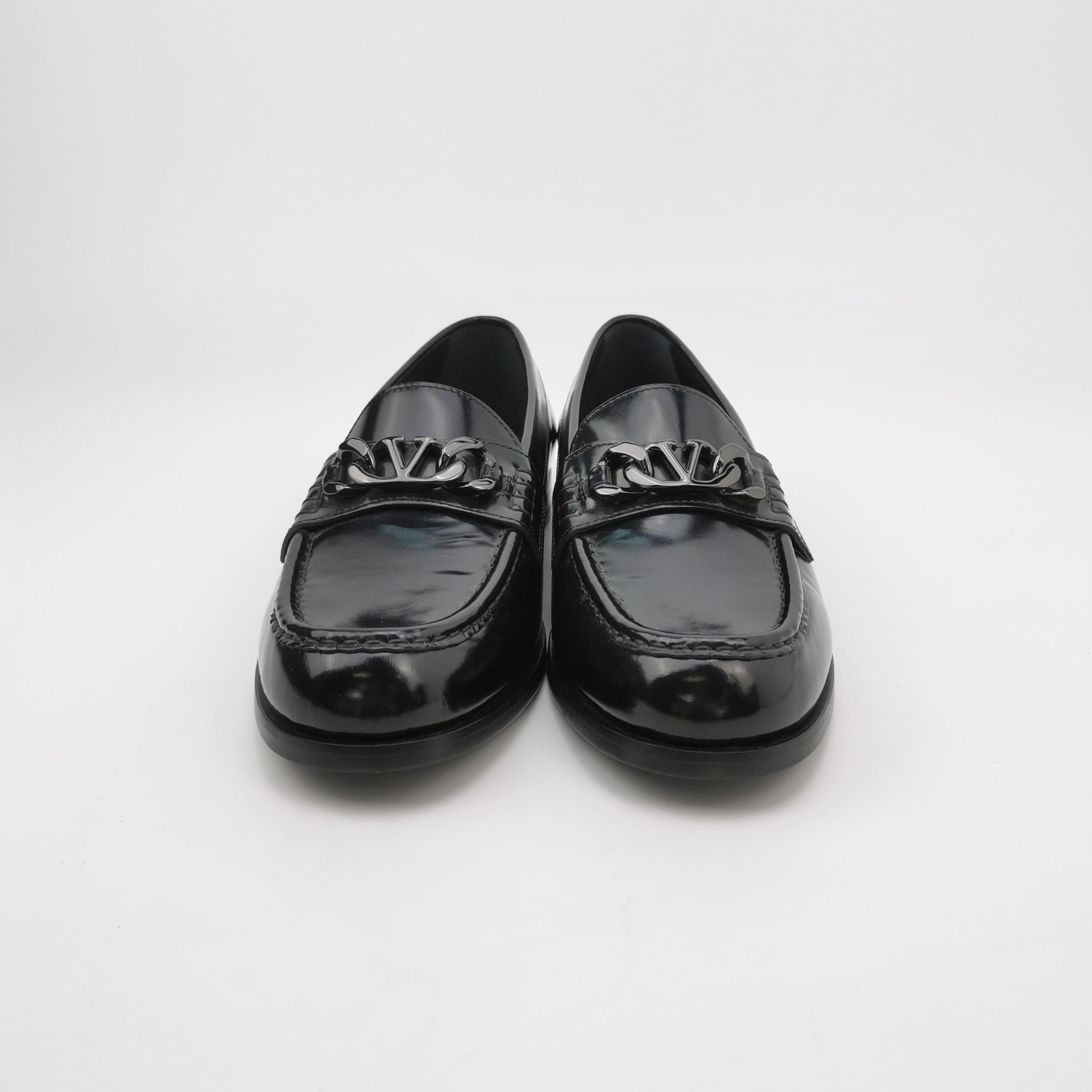 Valentino Valentino Black Leather VLogo Loafers 42 Size US 9 / EU 42 - 4 Thumbnail
