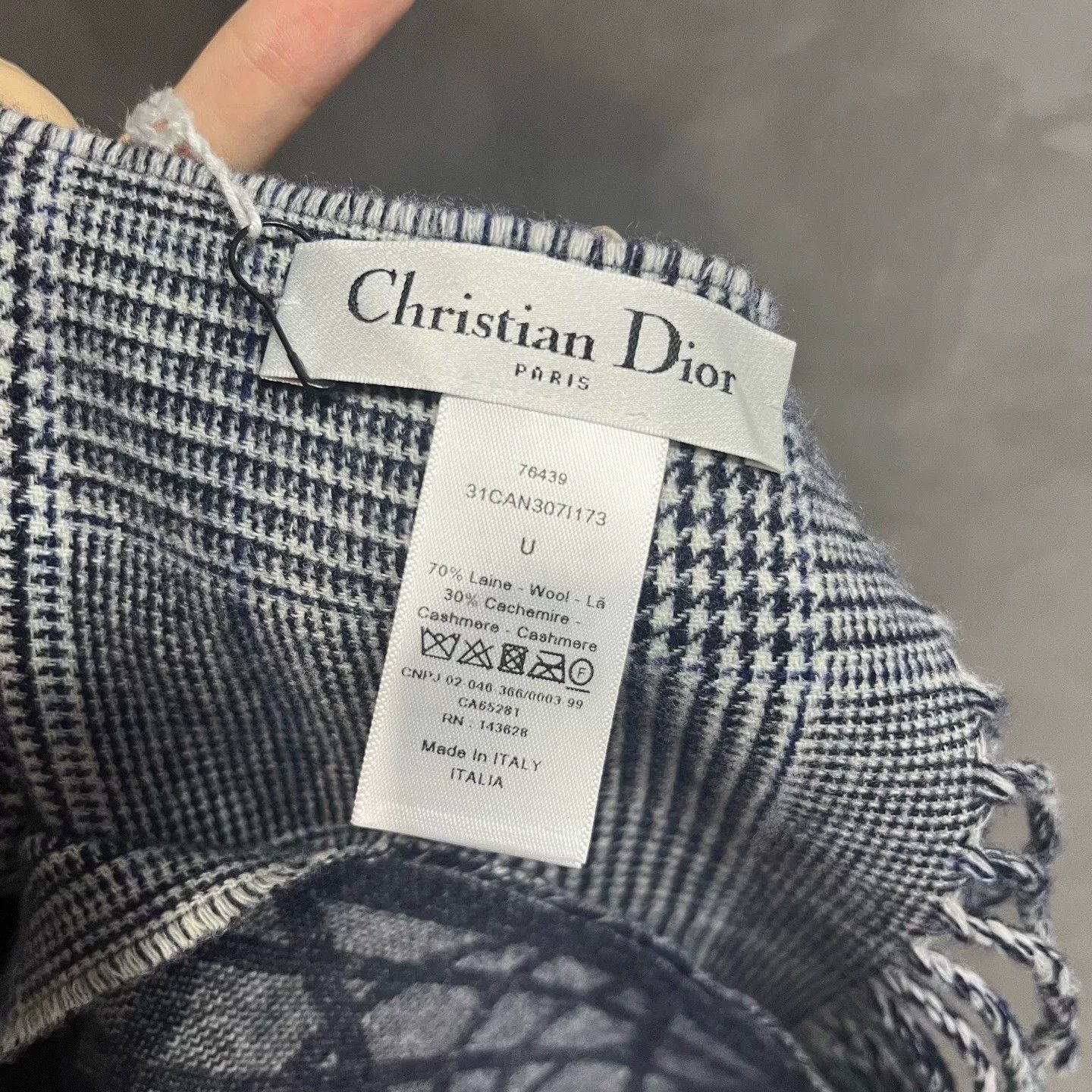 Dior Dior Wool Graphic Gray Scarf one size Men Size ONE SIZE - 3 Thumbnail