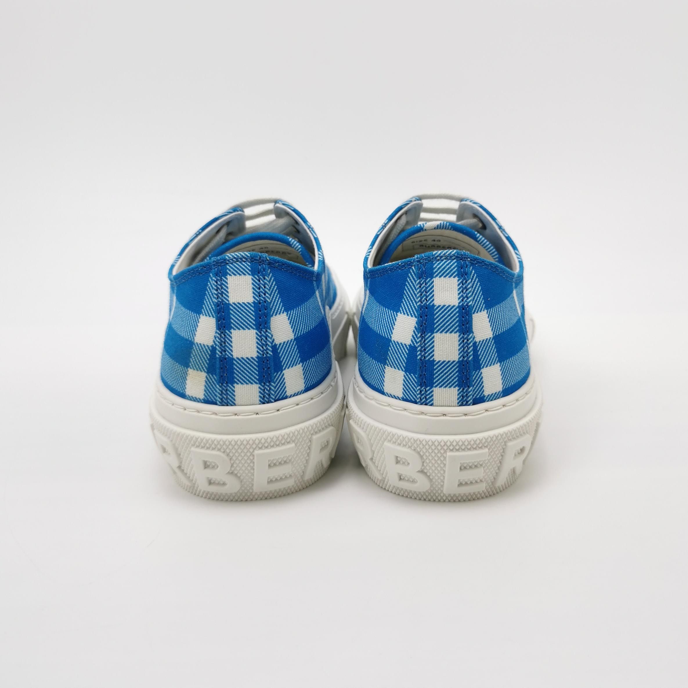 Burberry Burberry Blue Check Canvas Low-Top Sneakers 40 Size US 7 / EU 40 - 5 Thumbnail