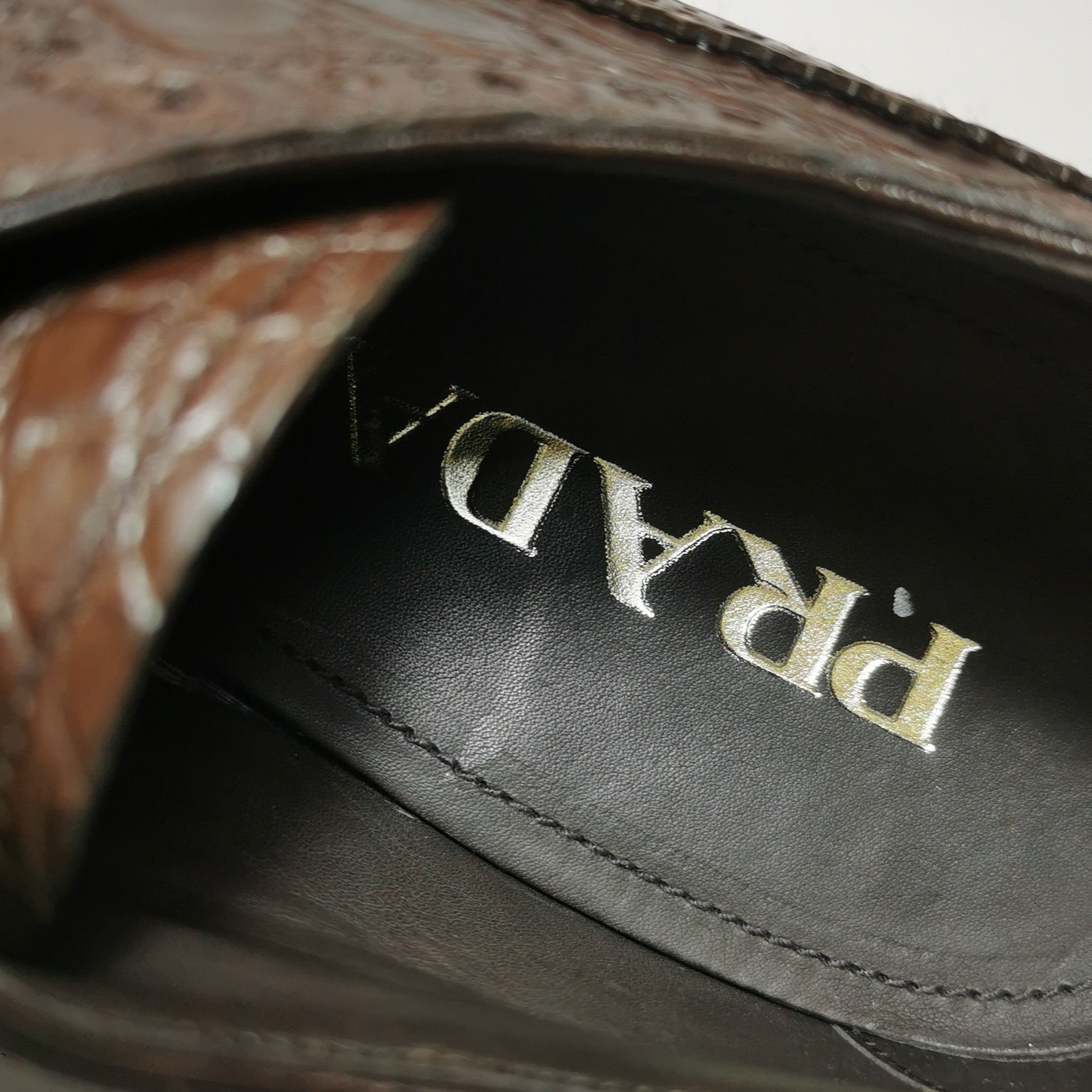Prada Prada Crocodile Platform Brogues Size EU 39.5 Size US 6 / EU 39 - 9 Thumbnail