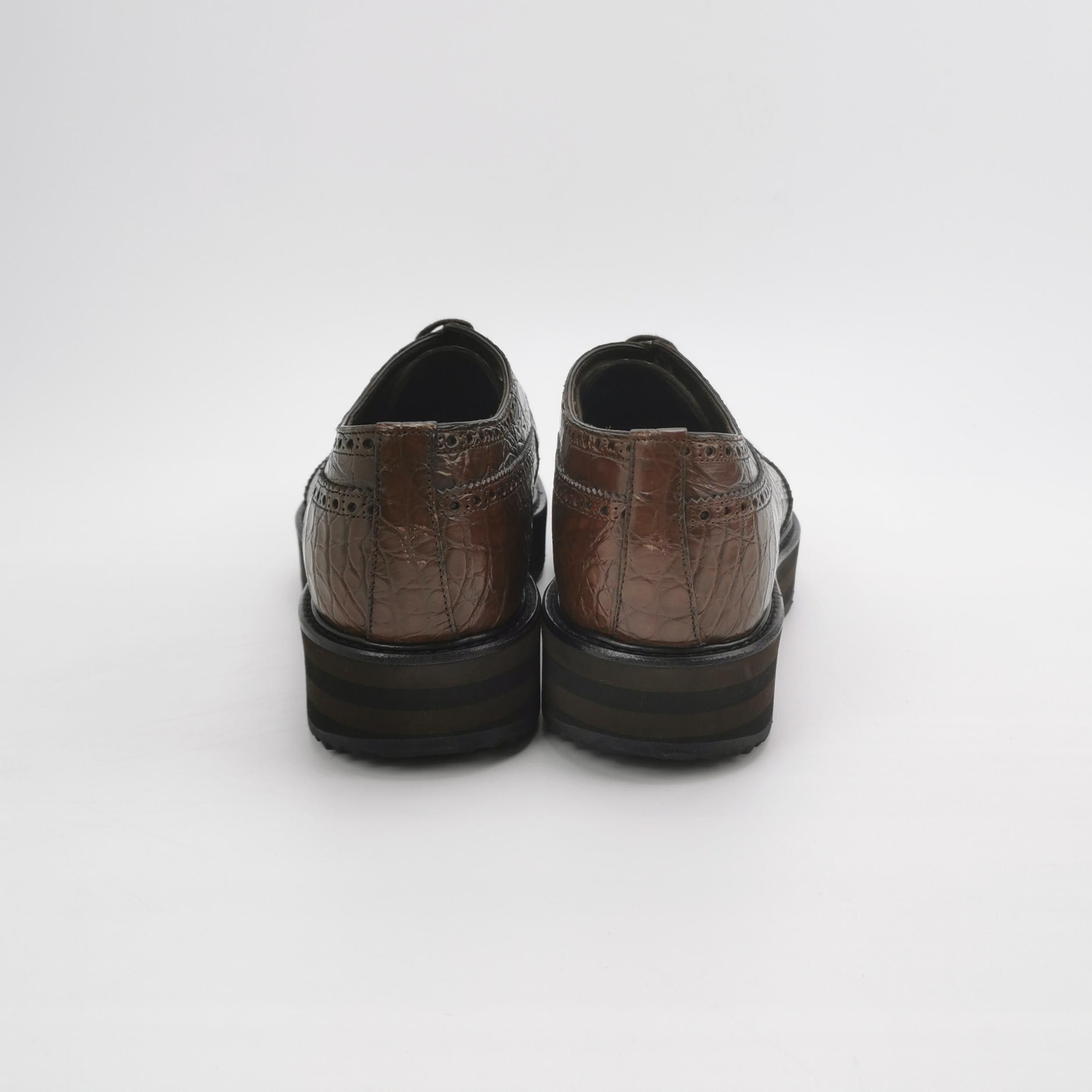 Prada Prada Crocodile Platform Brogues Size EU 39.5 Size US 6 / EU 39 - 5 Thumbnail