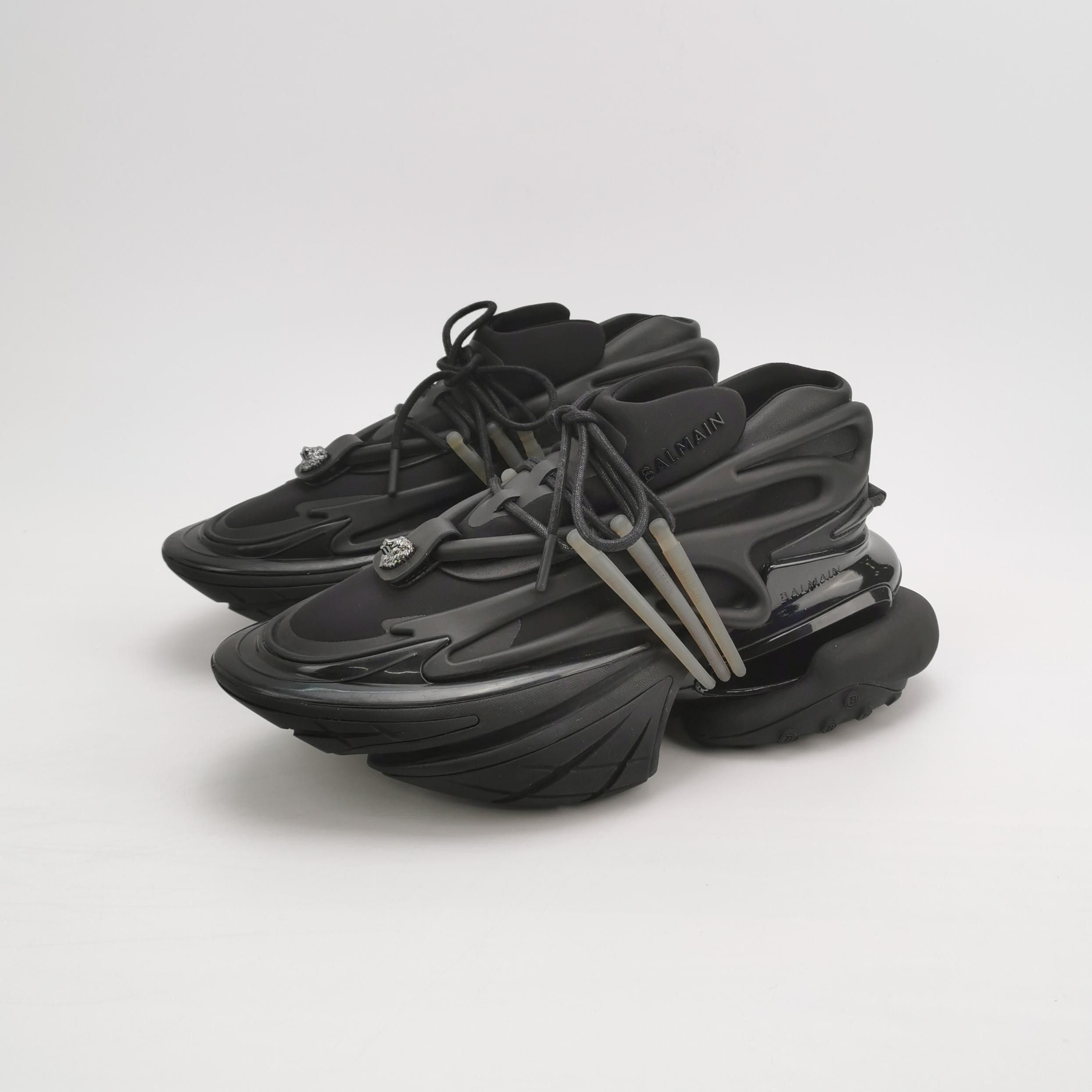 Balmain Balmain Black Unicorn Low-Top Sneakers 40 Size US 7 / EU 40 - 3 Thumbnail