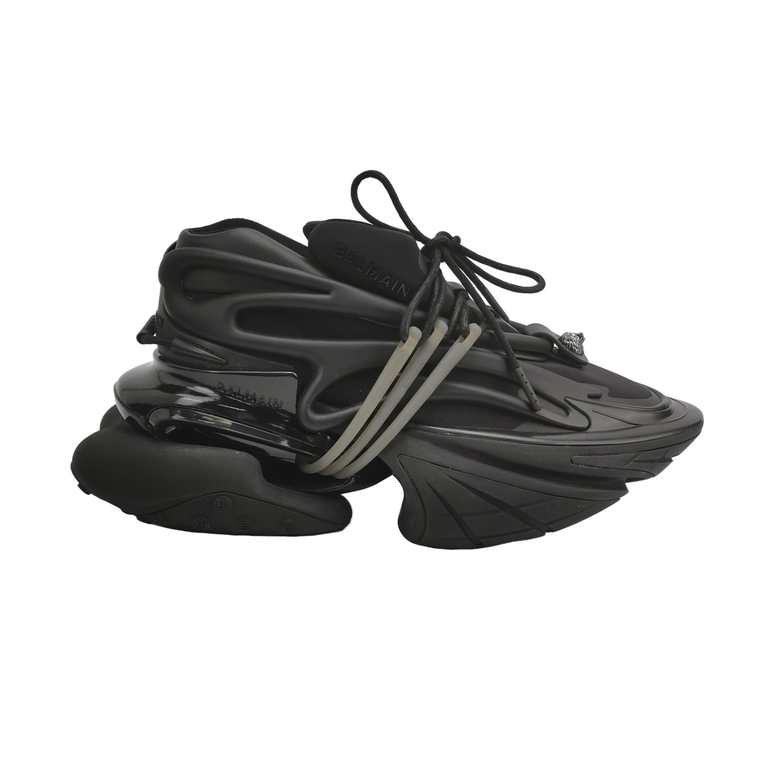 Balmain Balmain Black Unicorn Low-Top Sneakers 40 Size US 7 / EU 40 - 2 Thumbnail