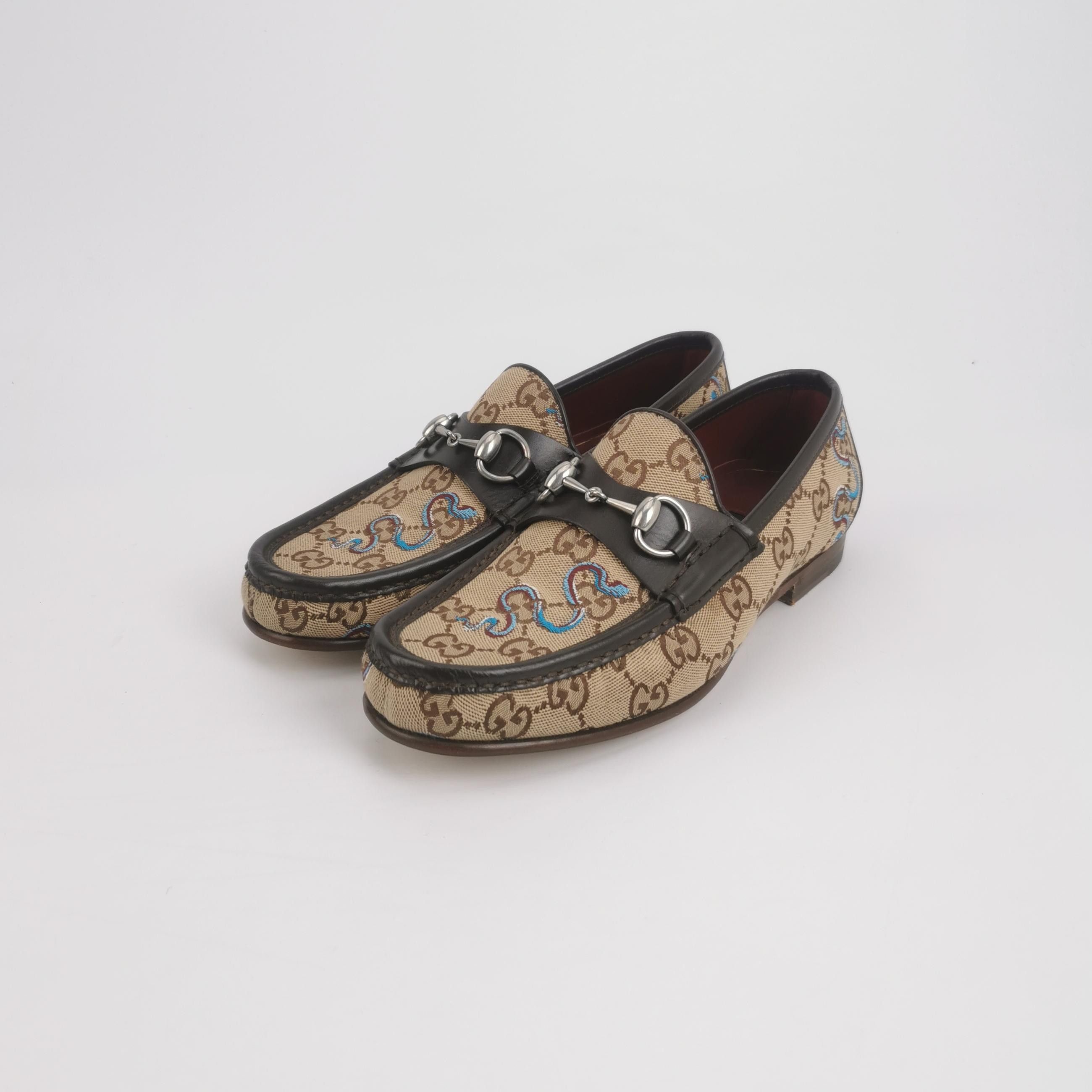 Gucci Gucci GG Canvas Snake Horsebit Loafers 39 Size US 6 / EU 39 - 3 Thumbnail