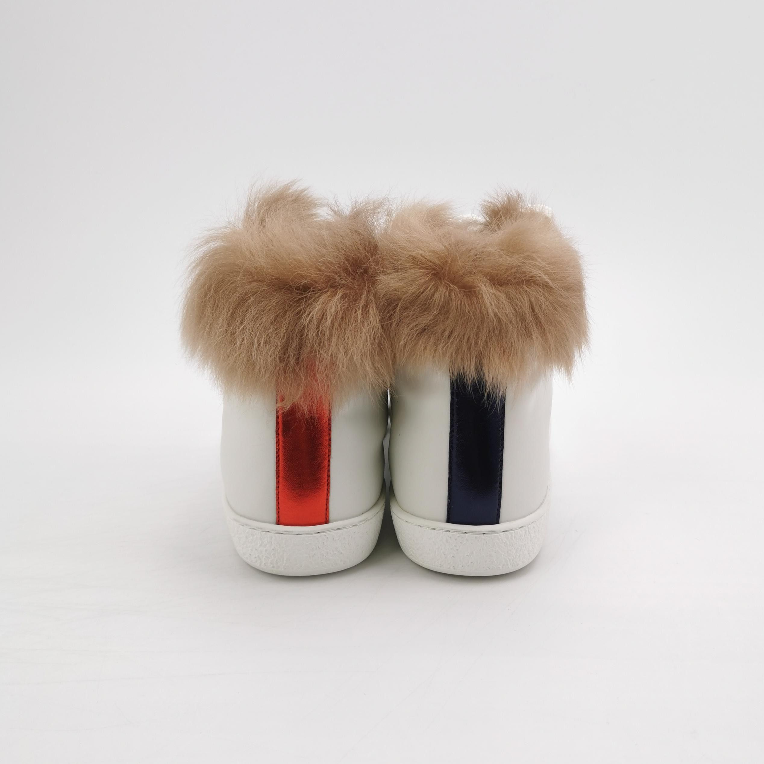 Gucci Gucci Fur-Trimmed Bee Ace Sneakers Size 40 Size US 7 / EU 40 - 5 Thumbnail