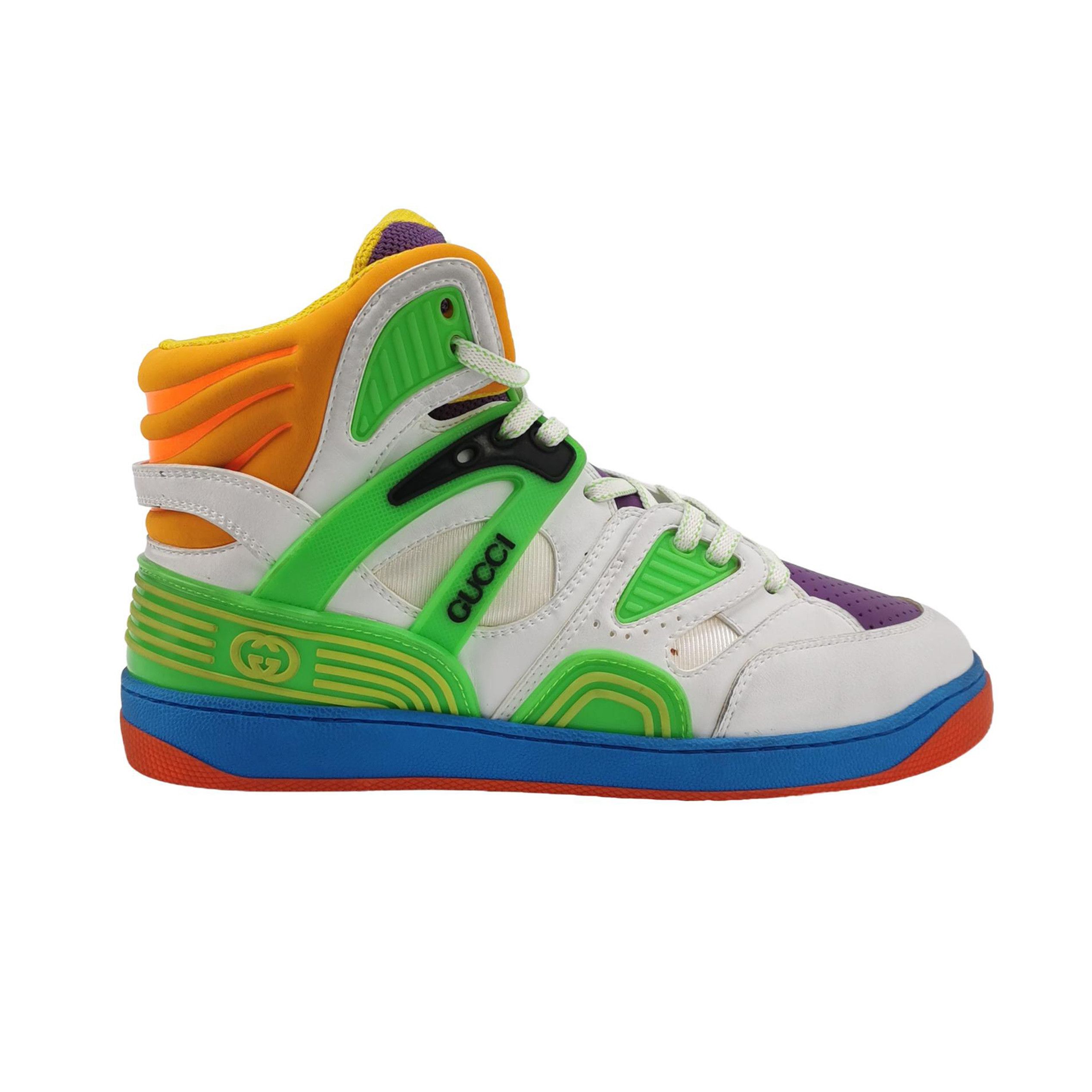 Gucci Gucci Multi-Color Basket High Top Sneakers US 10 Size US 7 / EU 40 - 2 Thumbnail