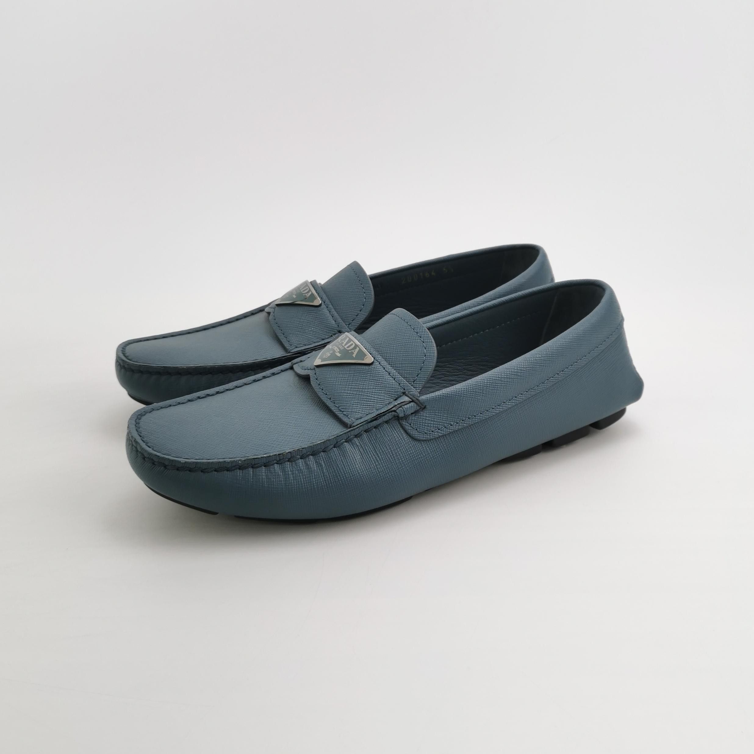 Prada Prada Saffiano Triangle Logo Driving Loafers 39.5 Size US 6 / EU 39 - 3 Thumbnail