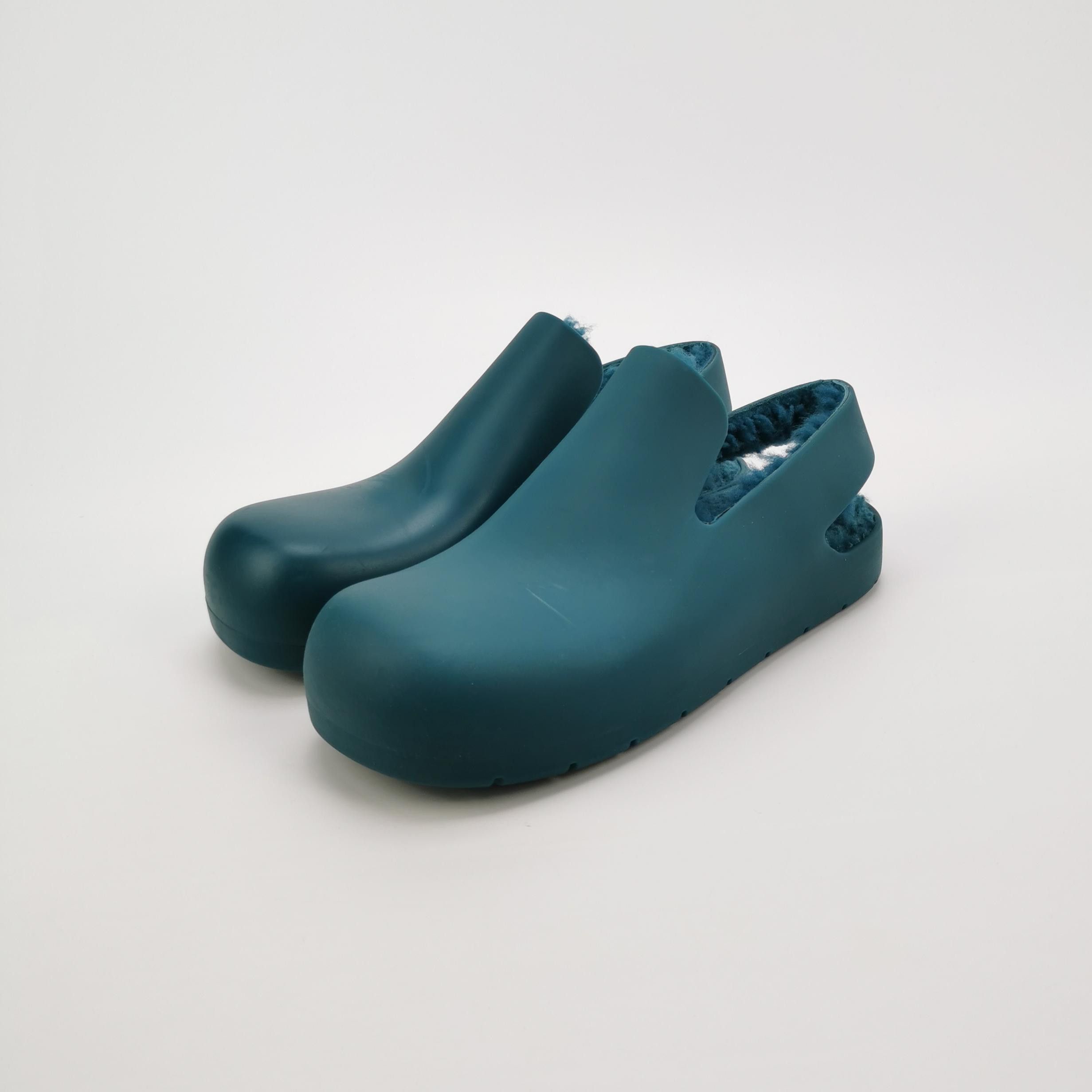 Bottega Veneta Bottega Veneta Teal Rubber Shearling Slip Ons 43 Size US 10 / EU 43 - 3 Thumbnail