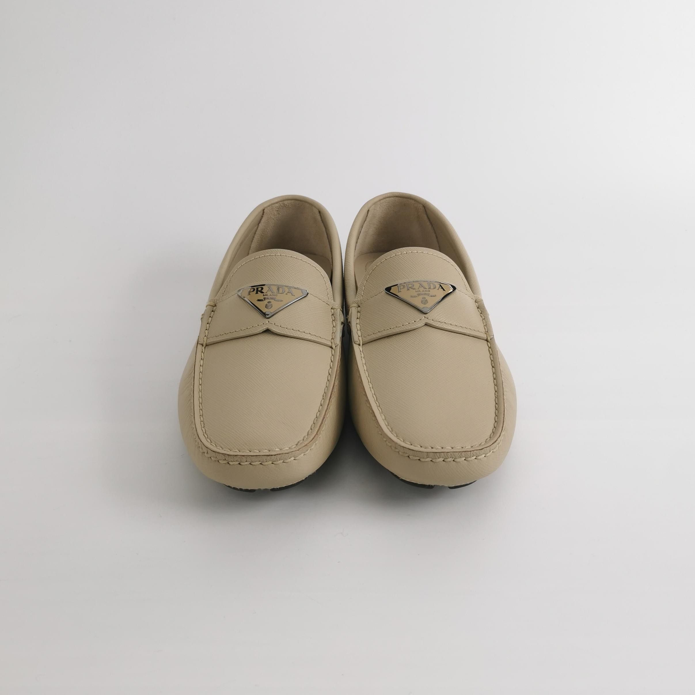 Prada Prada Saffiano Leather Triangle Logo Loafers 39.5 Size US 6 / EU 39 - 4 Thumbnail