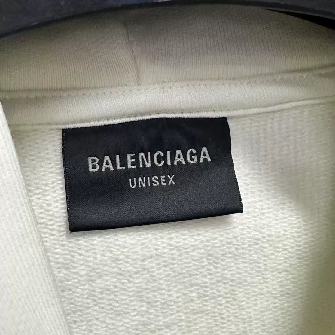 Balenciaga Balenciaga Printed Graphic White Hoodie s Men Size US S / EU 44-46 / 1 - 4 Thumbnail
