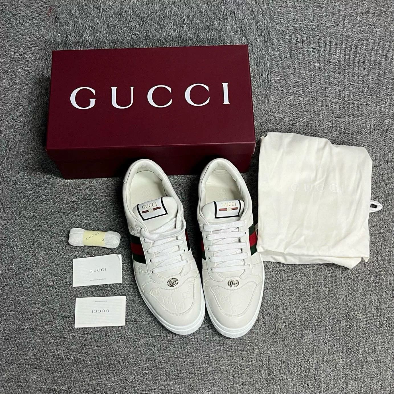 Gucci Gucci Leather Lowtop Sneakers 12.5 Men Size US 12.5 / EU 45-46 - 4 Thumbnail