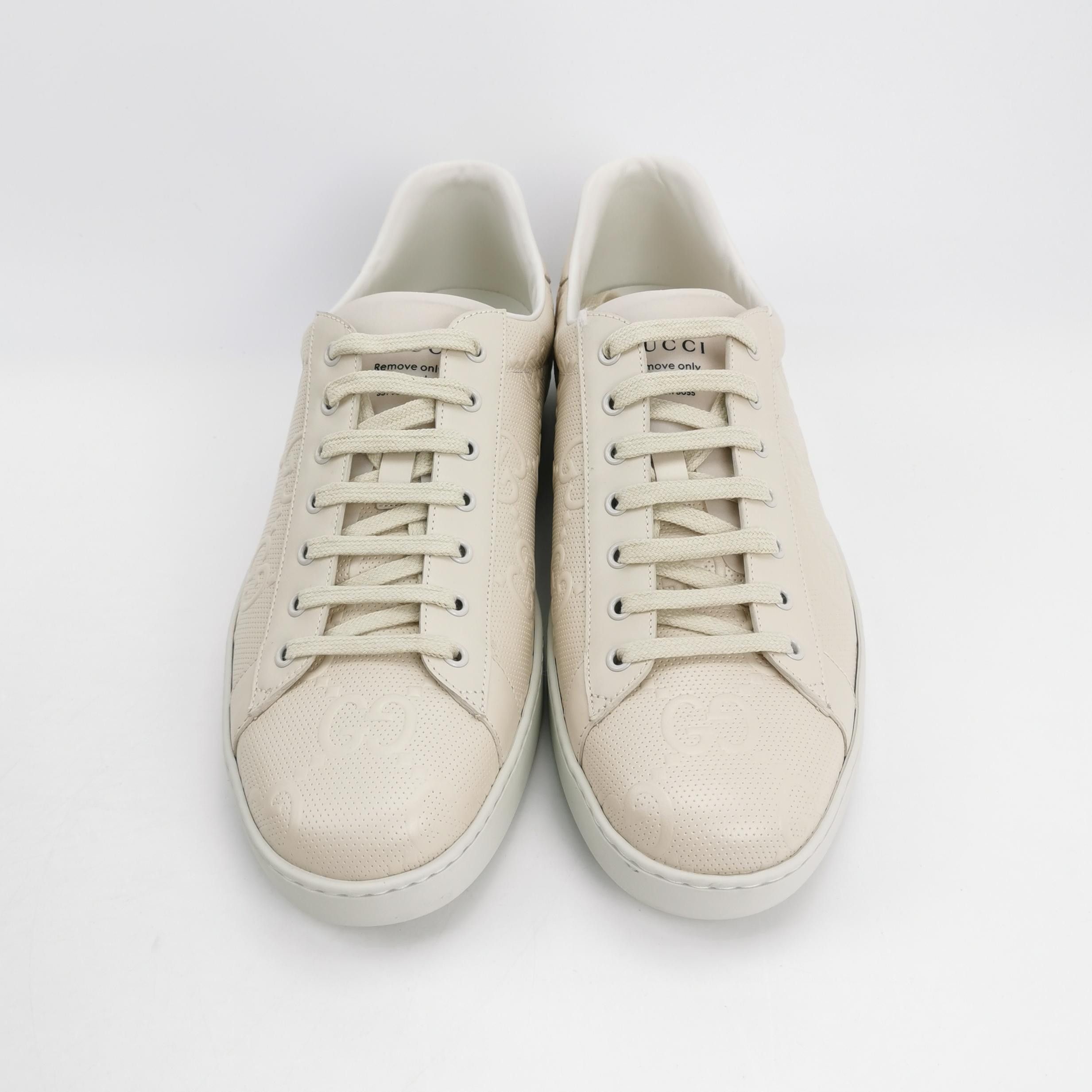 Gucci Gucci Perforated GG Ace Leather Sneakers 48 Size US 15 / EU 48 - 4 Thumbnail