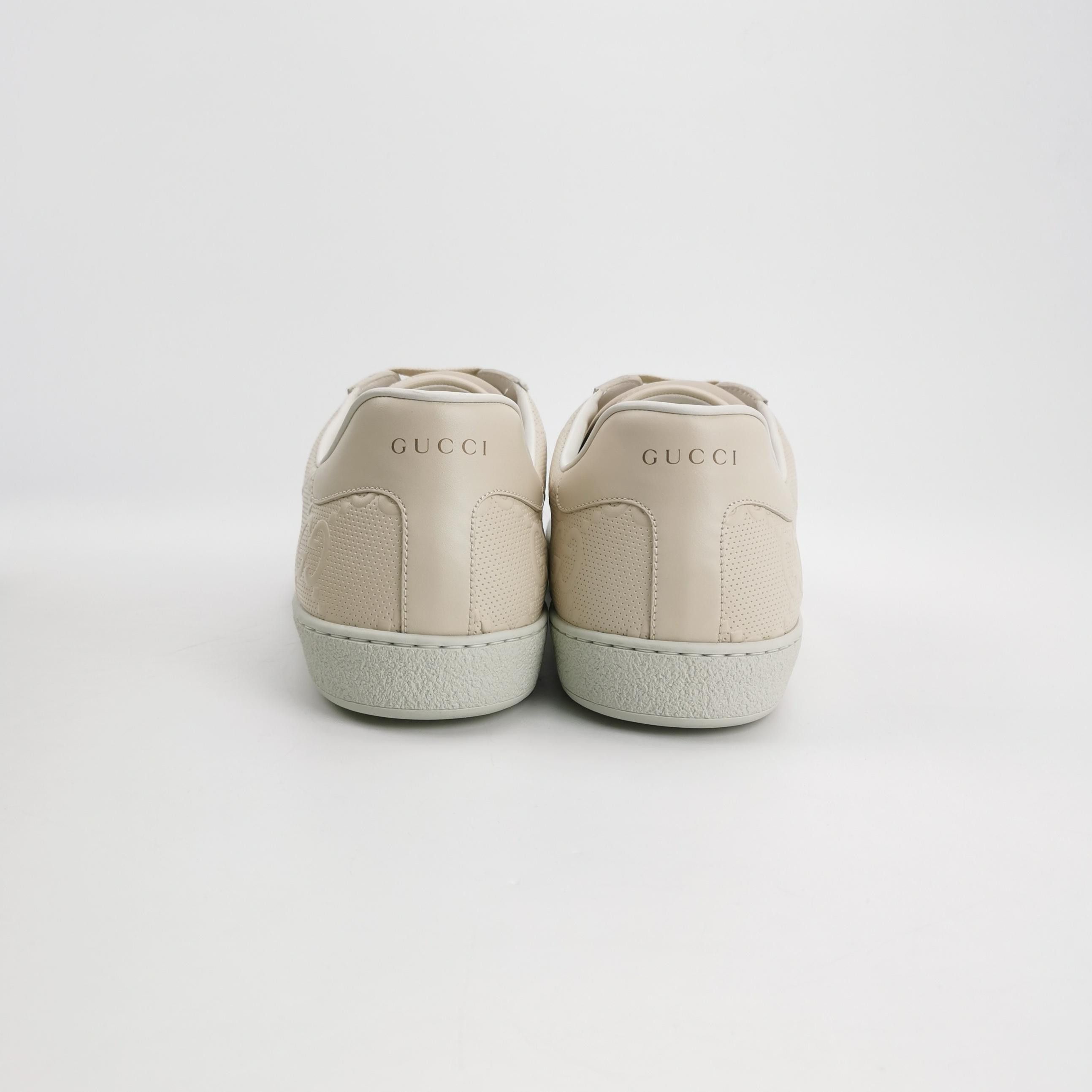 Gucci Gucci Perforated GG Ace Leather Sneakers 48 Size US 15 / EU 48 - 5 Thumbnail